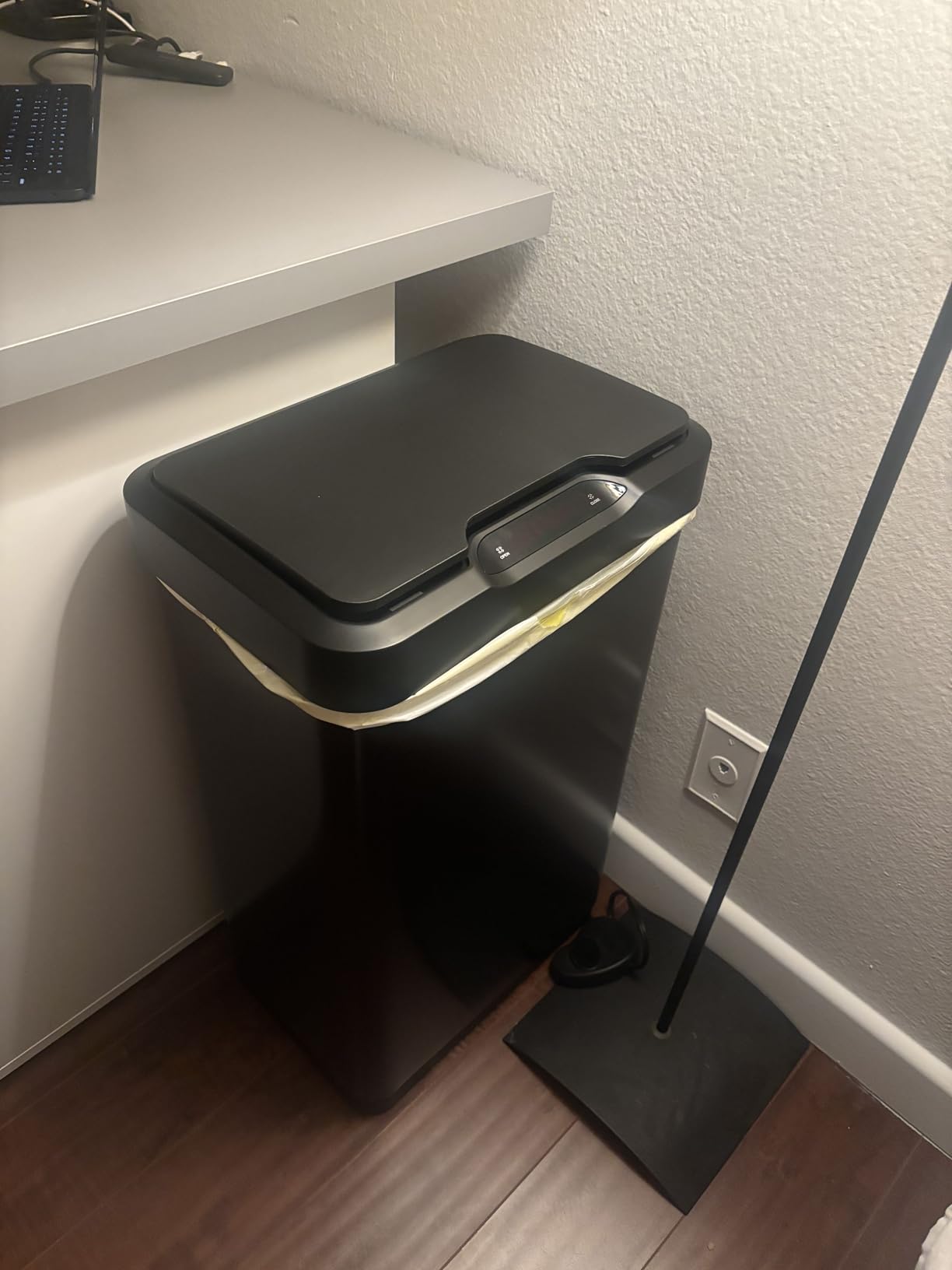 EKO Mirage-T 50 Liter / 13.2 Gallon Touchless Rectangular Motion Sensor Trash Can or Recycling Bin, Brushed Stainless Steel Finish (Matte Black) customer photo 1