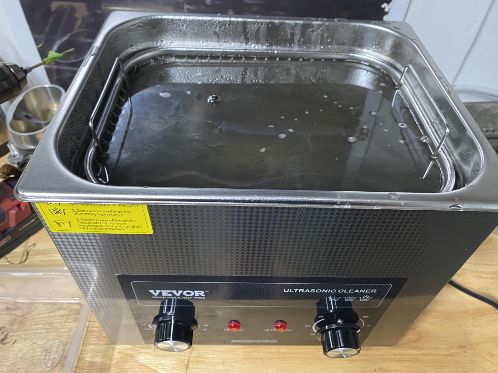 VEVOR 10L Sonic Cleaner with Heater Timer & Basket, Professional Digital Sonic Cavitation Machine, 240W Cleaning Machine for Lab Tools, Metal Parts, Carburetor, Brass, Auto Parts, Engine Parts customer photo 1