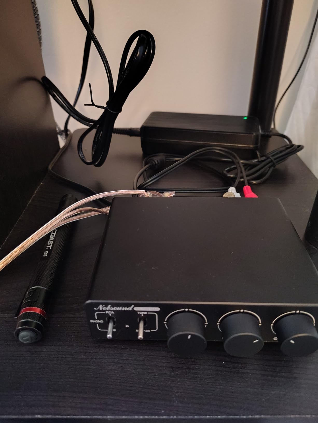 Nobsound 300Wx2 Stereo Amplifier with Phono Input - HiFi Class D Mini Power Amp for Home Theater, Turntables, Studio Monitor | TPA3255 Chip, RCA/MM Inputs, Bass/Treble Control (NS-13G MAX DC 48V) customer photo 2