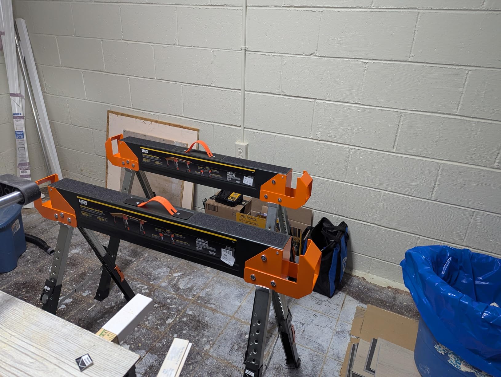 Klein Tools 80178 Folding Sawhorse, Adjustable 26 to 32-Inch Height, 2x4 Support Arms, Heavy Duty Jobsite Table, 2-Pack customer photo 2