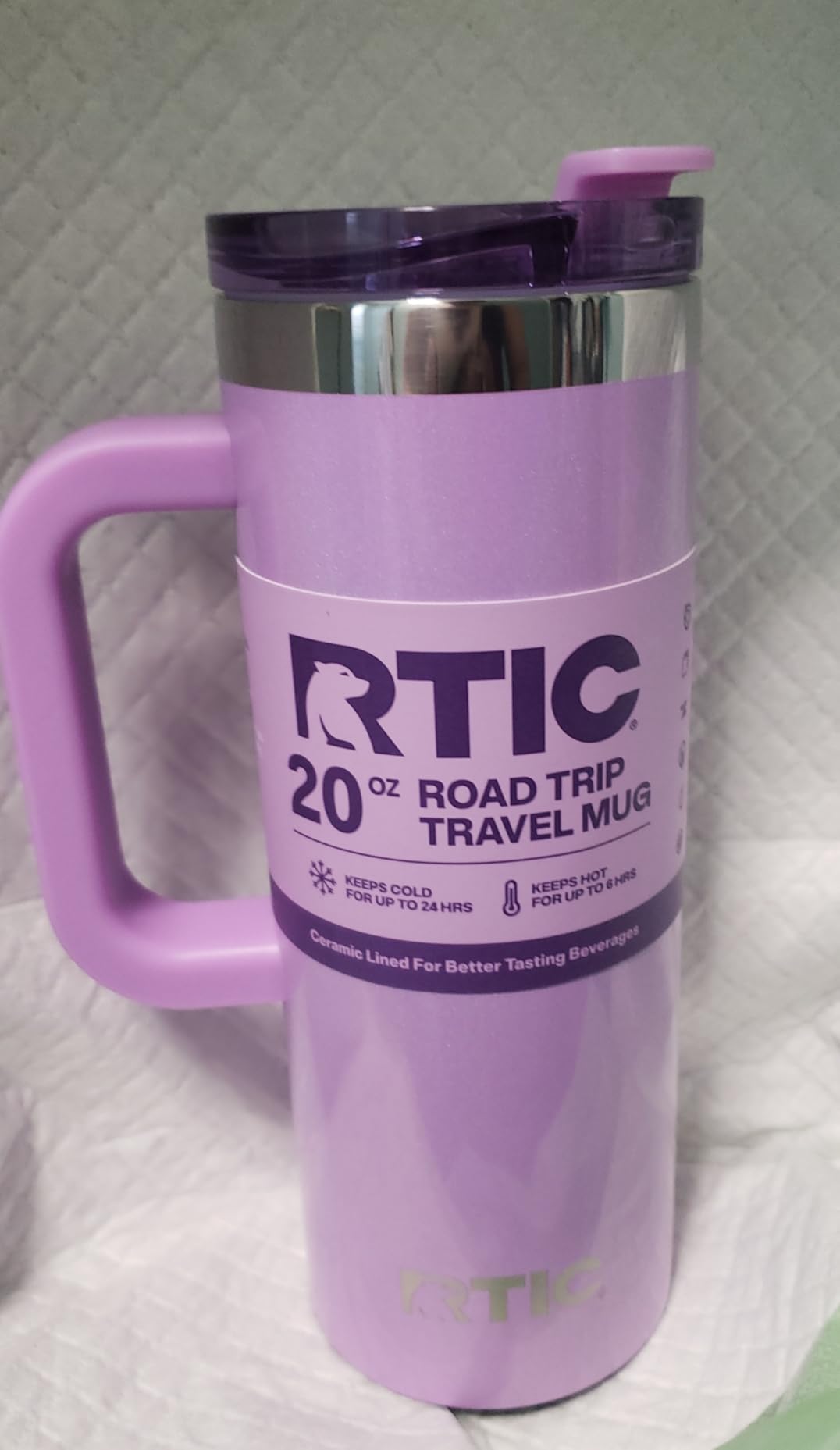 RTIC 20oz Road Trip Travel Mug with Lid and Handle, Ceramic Lined, Black customer photo 1