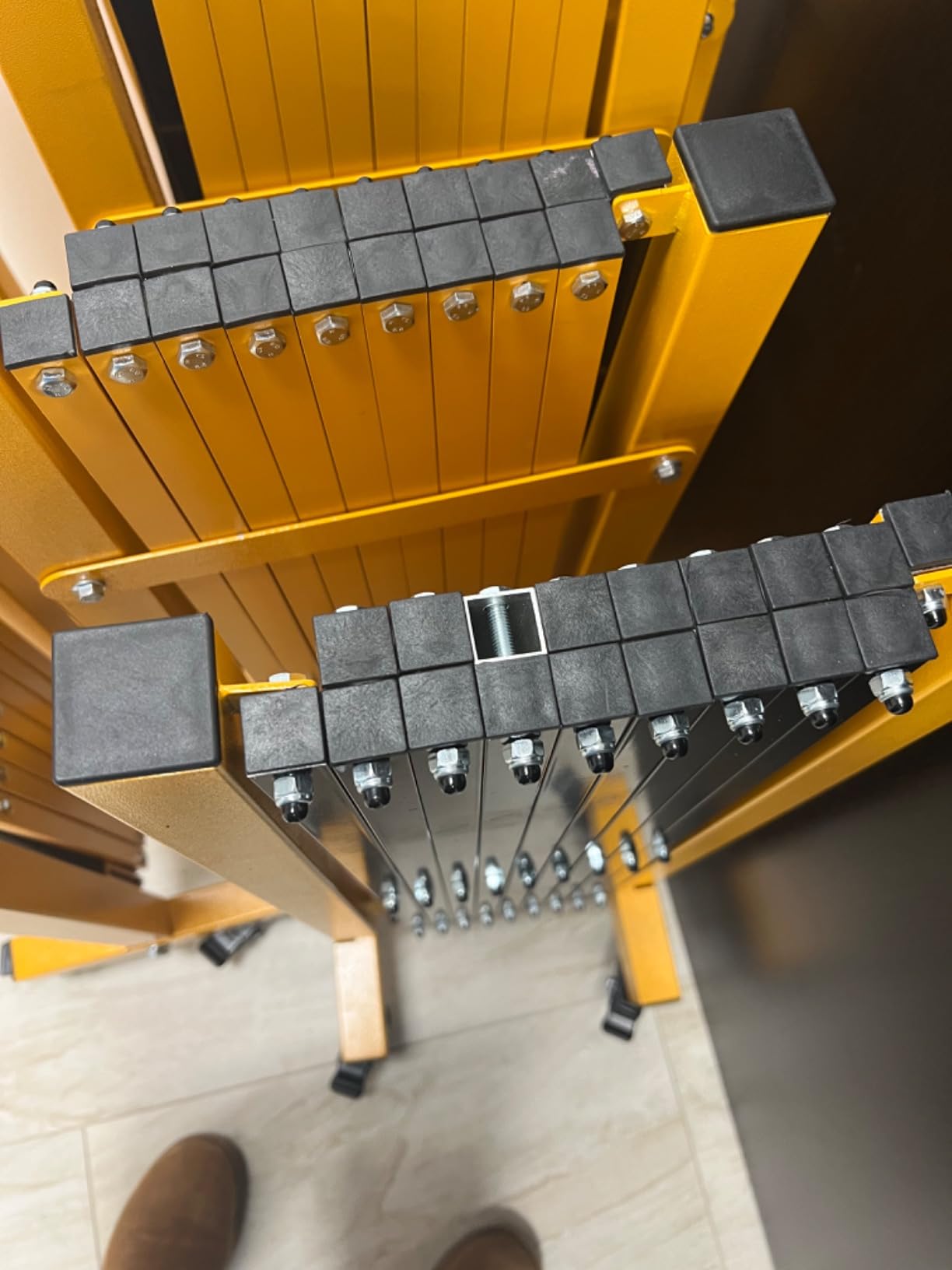 16.5FT Expandable Barricade Gate, Expandable Metal Barricade Gate Alloy Fence and 270 Degrees Direction Adjustment with Wheels, for Industrial or Residential Use (Yellow, 16.5FT) customer photo 1