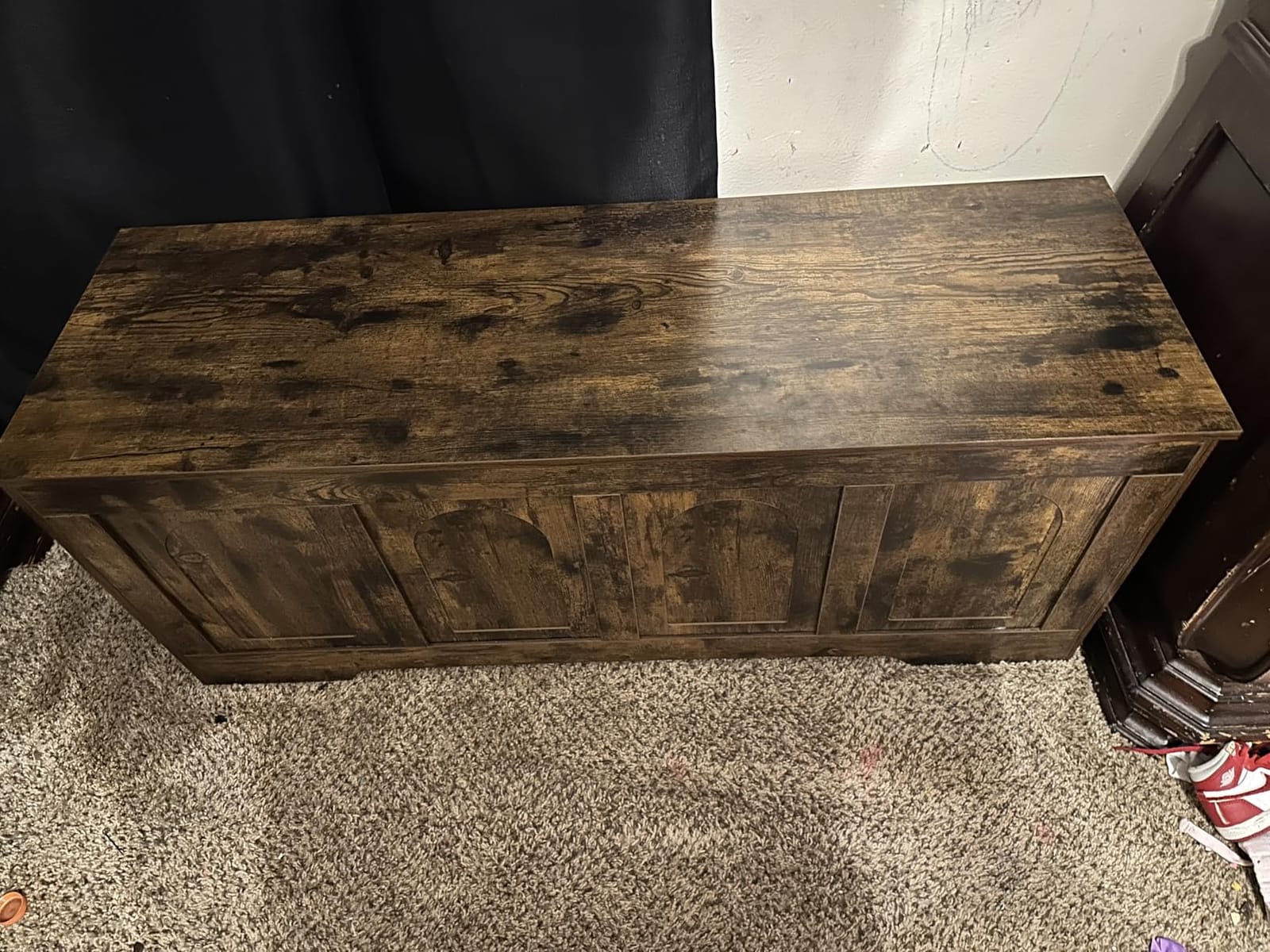 DINZI LVJ Storage Chest, Wooden Toy Box, Rustic Brown 47.2