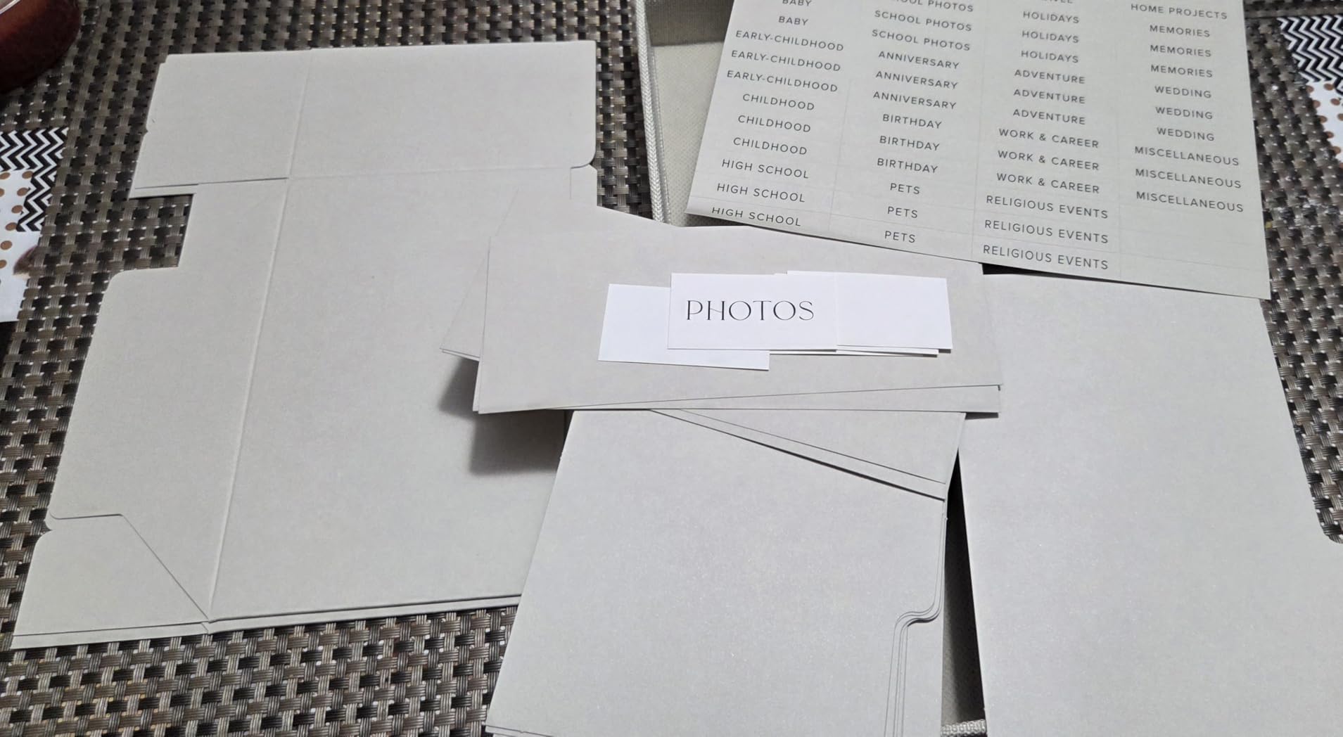 Decorative Photo Storage Box - Sturdy Linen Organizer Holds 1700 Photos customer photo 2
