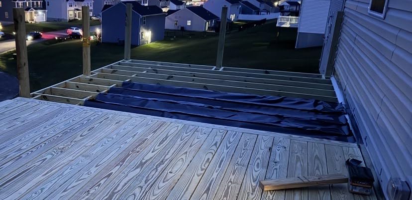 Muzata 1P 50ft Black HDPE Under Deck Drainage System, 16