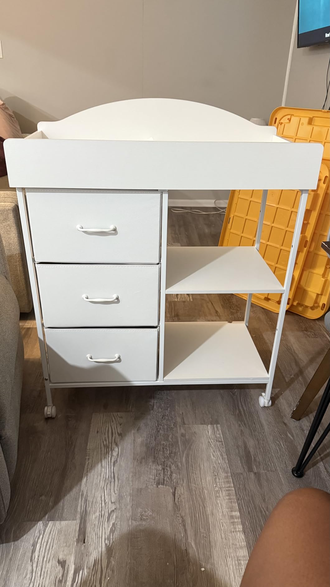 Yetom Changing Table, 3 Drawers&2 Shelves, Changing Table Dresser, White customer photo 1
