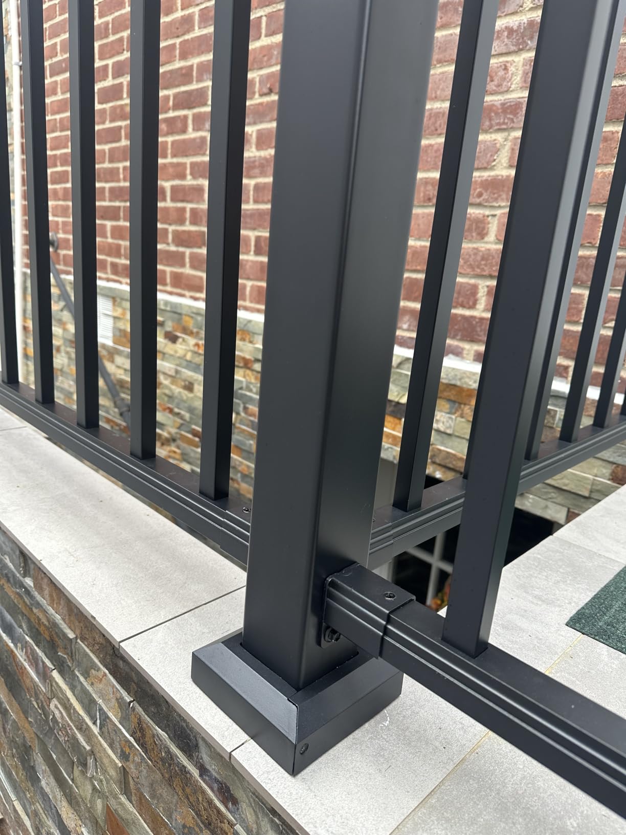 Egadis 1 Pack 36 in x 6 ft Modular Aluminum Porch and Deck Railing Kit | Pioneer in Modular Aluminum Railing Kit, ASTM Certified, Textured AAMA2604 Finish for Deck, Porch & Balcony (1 Post, 1 Panel) customer photo 2