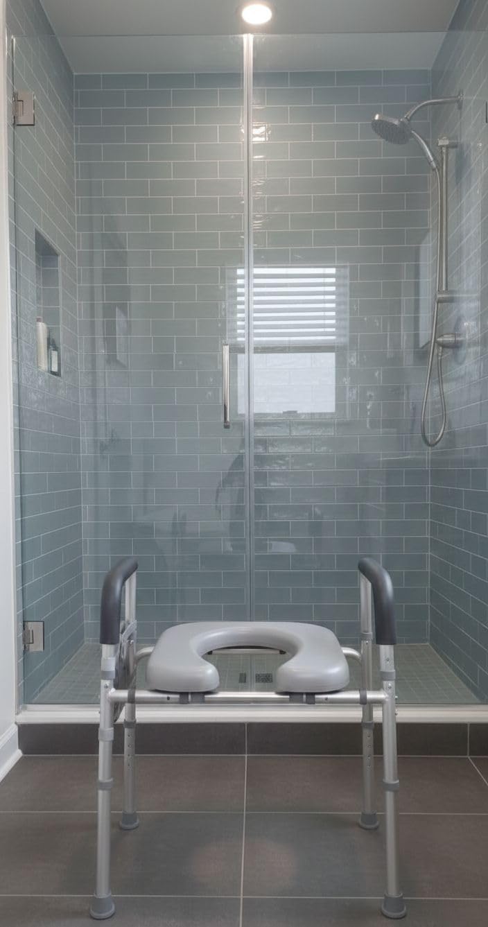 Raised Toilet Seat with Handles, Width & Height Adjustable customer photo 2