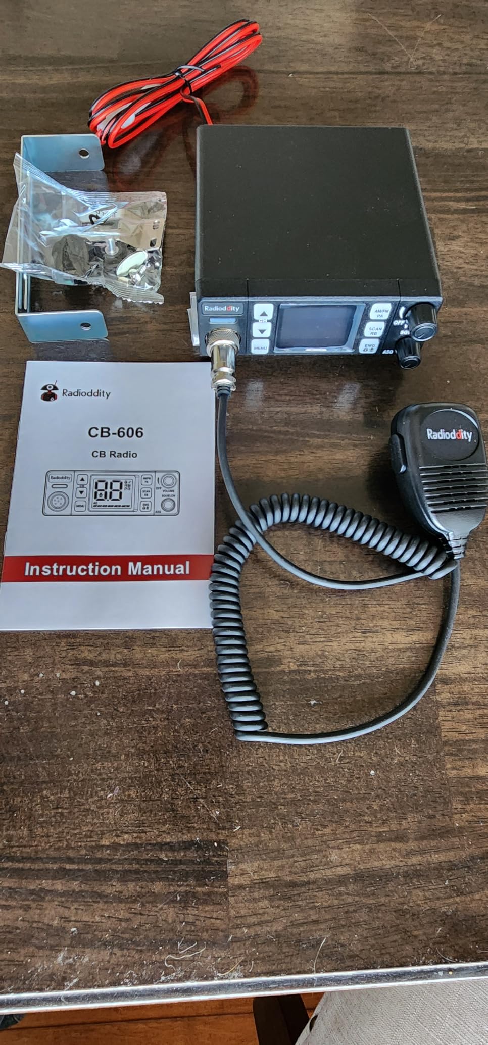 Radioddity CB-606 CB Radio AM/FM/PA, 40 Channels, 4W, VOX | Compact Mobile Transceiver 2.2