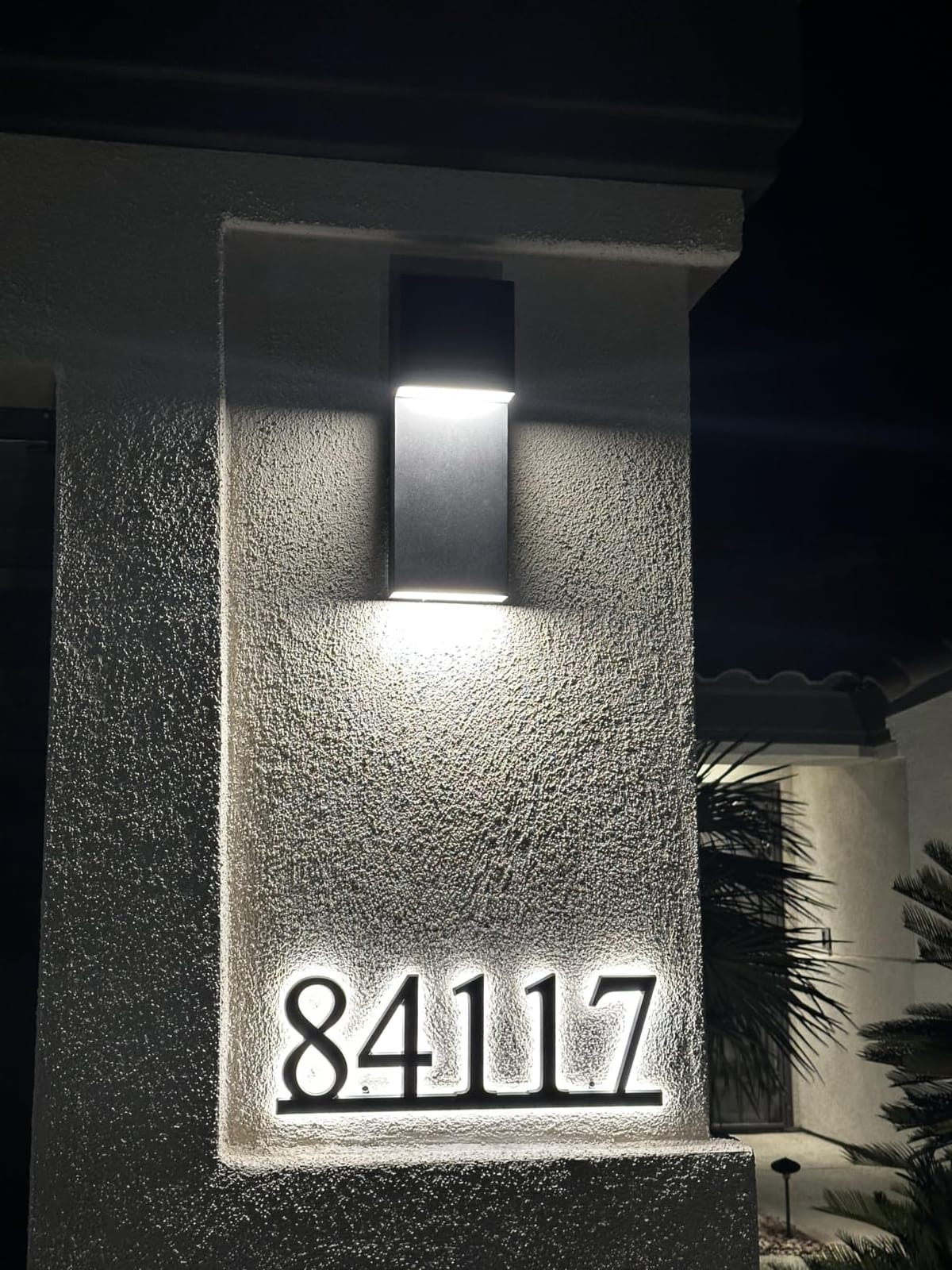 Lighted House Numbers for Outside - Waterproof LED Address Sign with Backlit Acrylic Panel - Illuminated House Number Plaque - Modern Outdoor Address Numbers Light up for Home Yard customer photo 1