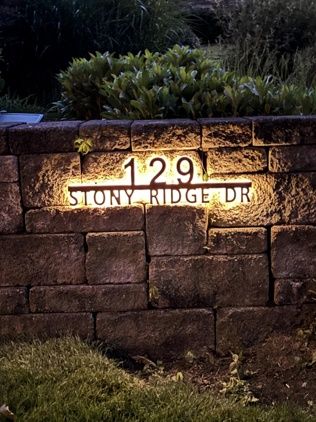 Lighted House Numbers for Outside - Waterproof LED Address Sign with Backlit Acrylic Panel - Illuminated House Number Plaque - Modern Outdoor Address Numbers Light up for Home Yard customer photo 2