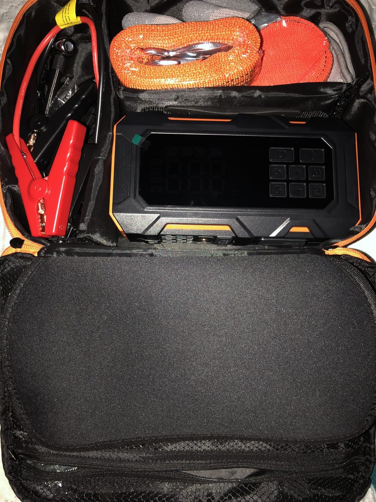 TREKURE 16-in-1 8000A Car Battery Jump Starter with Air Compressor 160PSI, Jump Starter Jump Box (All Gas 12L Diesel) with Portable Jumper Cables, Auto-Shutoff Tire Inflator, Gloves, Tow Rope customer photo 2