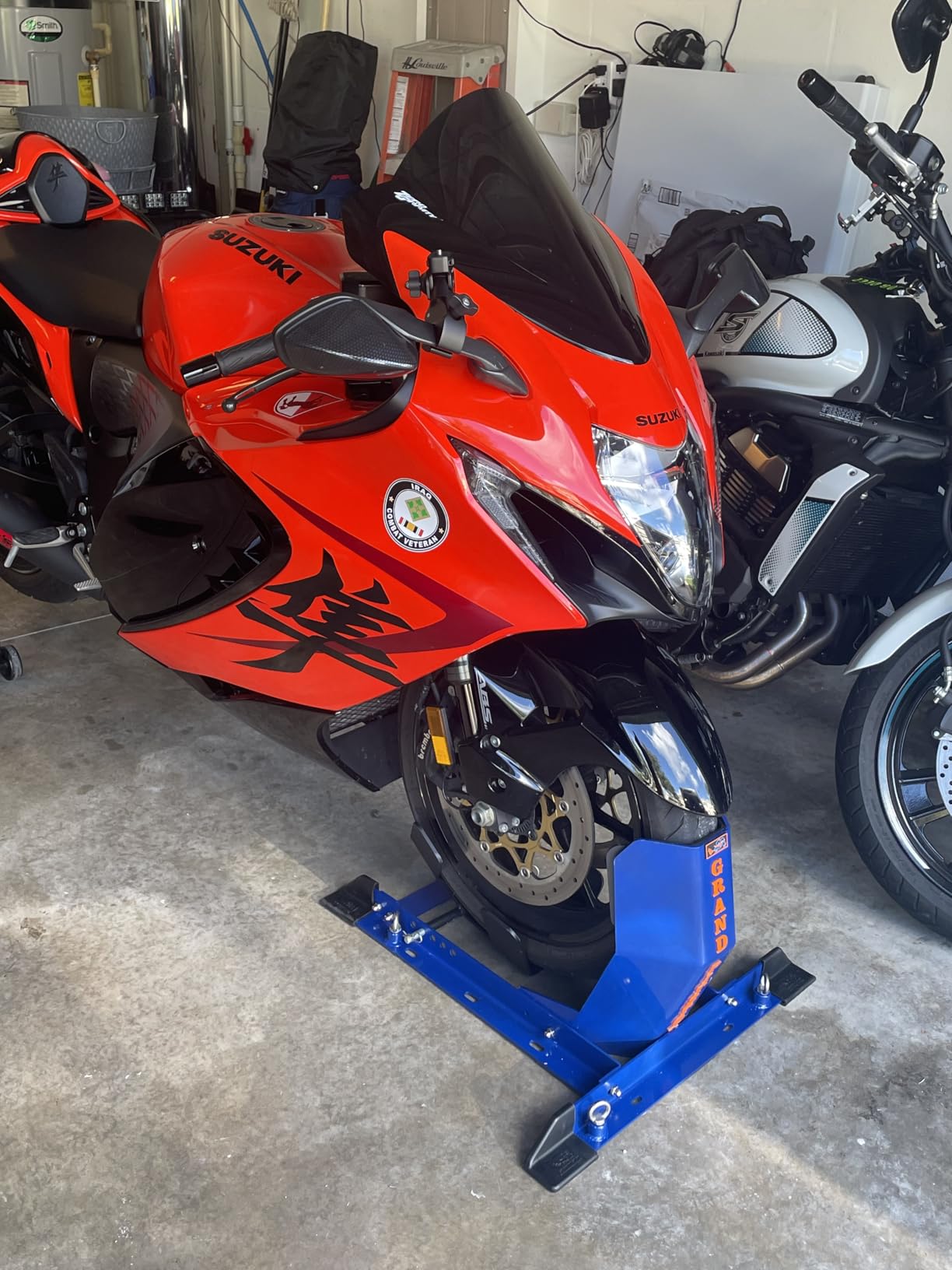 GRAND PITSTOP Universal Wheel Chock for Motorcycle Stand for Trailer Completely Adjustable Detachable Foldable Wheel Chock (Black V-1) customer photo 2