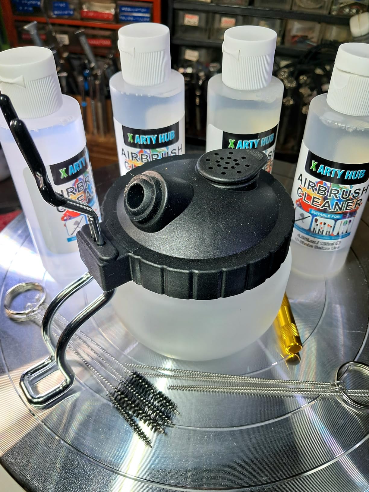 X ARTY HUB Airbrush Cleaning Kit, 16.2 fl oz Cleaner, Cleaning Pot & Tools customer photo 2