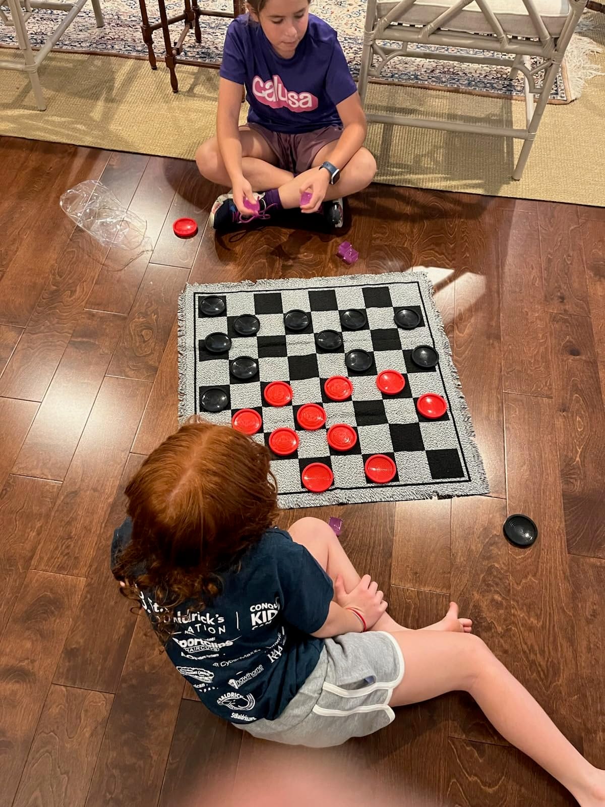Elbow Room Giant Checkers Set - 3-in-1 with Reversible Mat - Ages 6+ customer photo 2