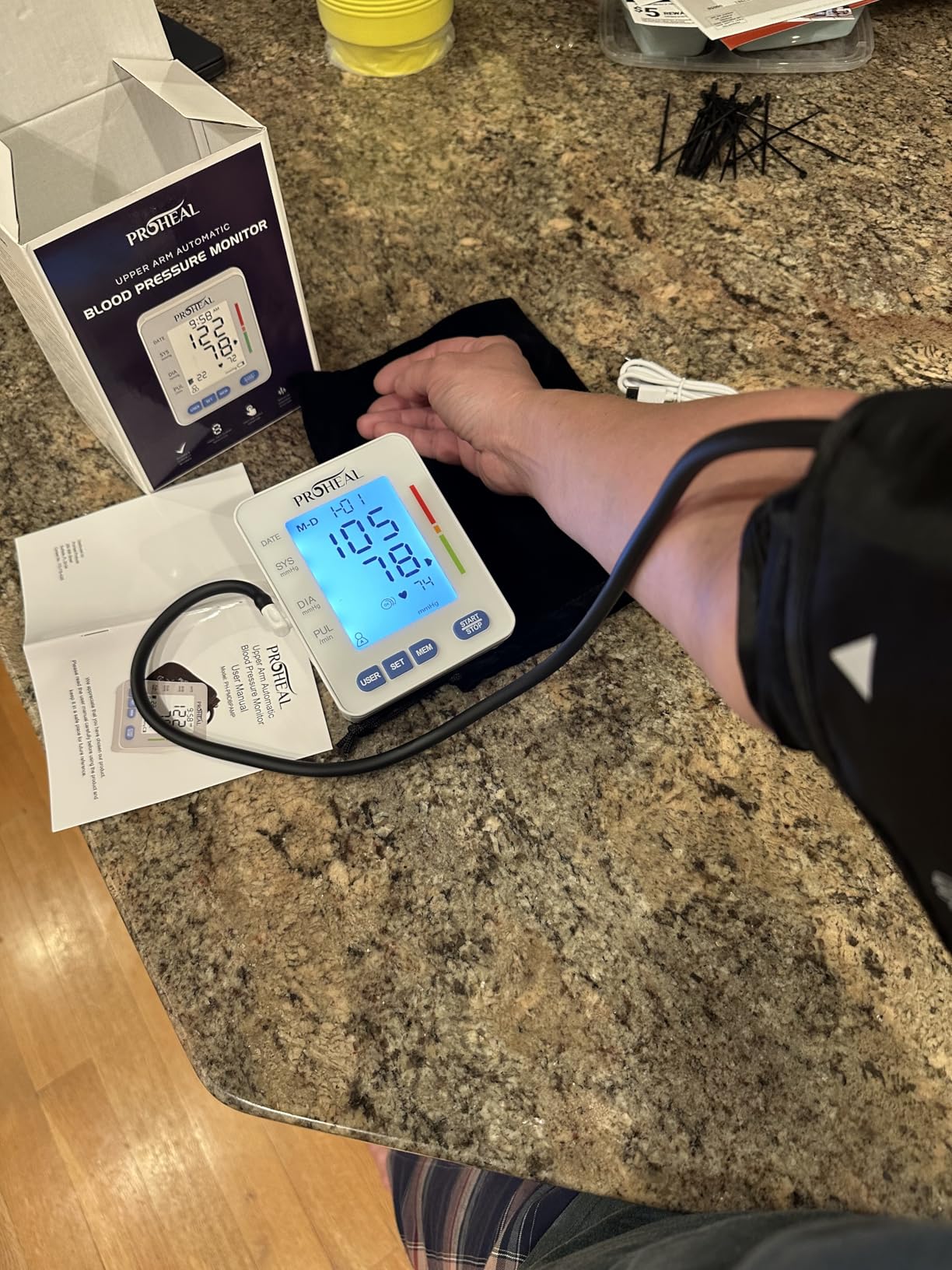 Talking Blood Pressure Monitor for Seniors and Low Vision - Hear Your Numbers Aloud - Automatic Upper Arm Cuff, Large Backlit Display, 3 User Memory, Carry Bag and Batteries Included customer photo 2