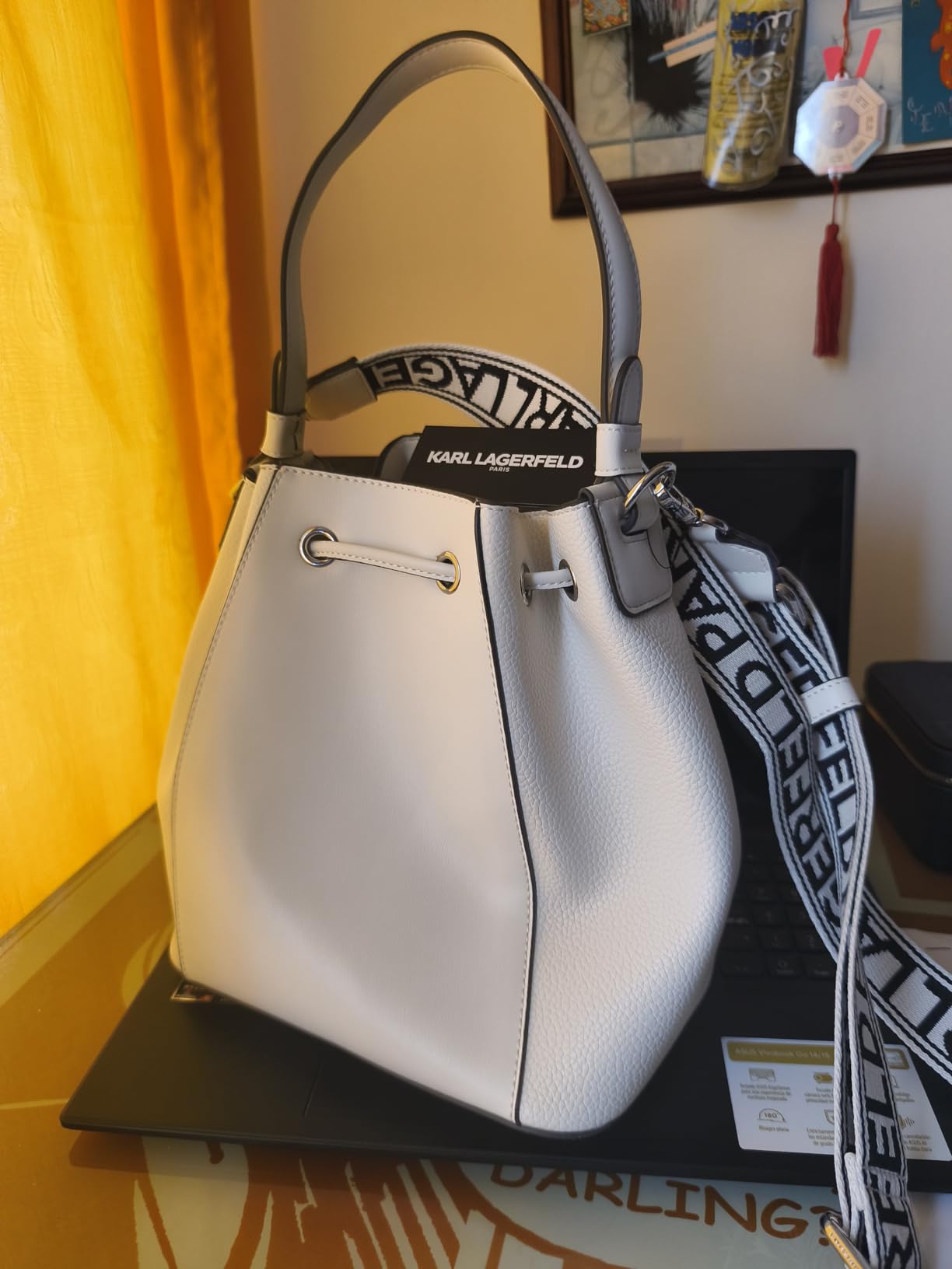 KARL LAGERFELD Women's Adele Bucket Bag Handbag customer photo 2