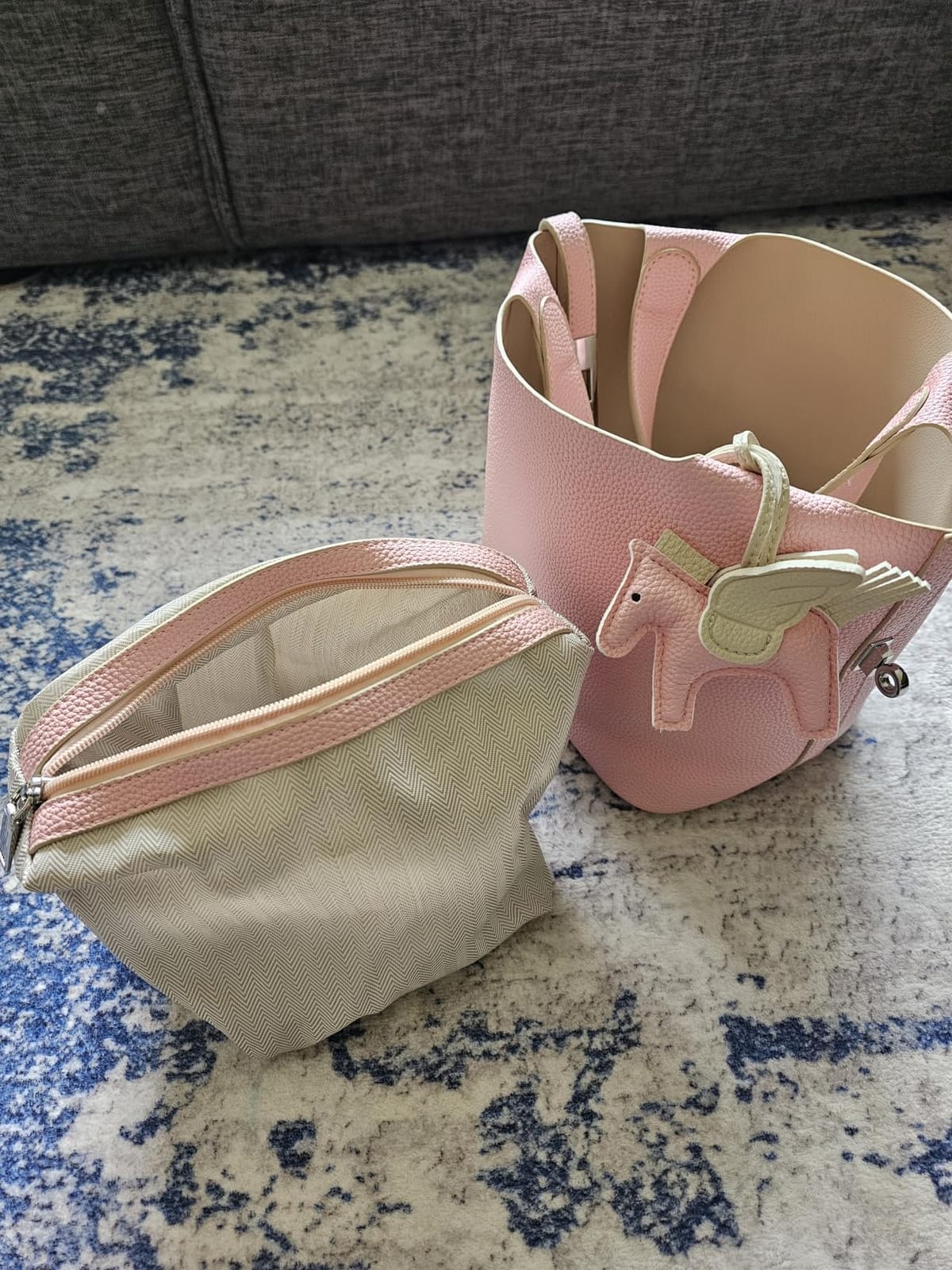 Tote Bag for Women Vegan Leather Bucket Purse for Women Top Handle Handbag Shoulder Bag with Detachable Small Purse customer photo 2