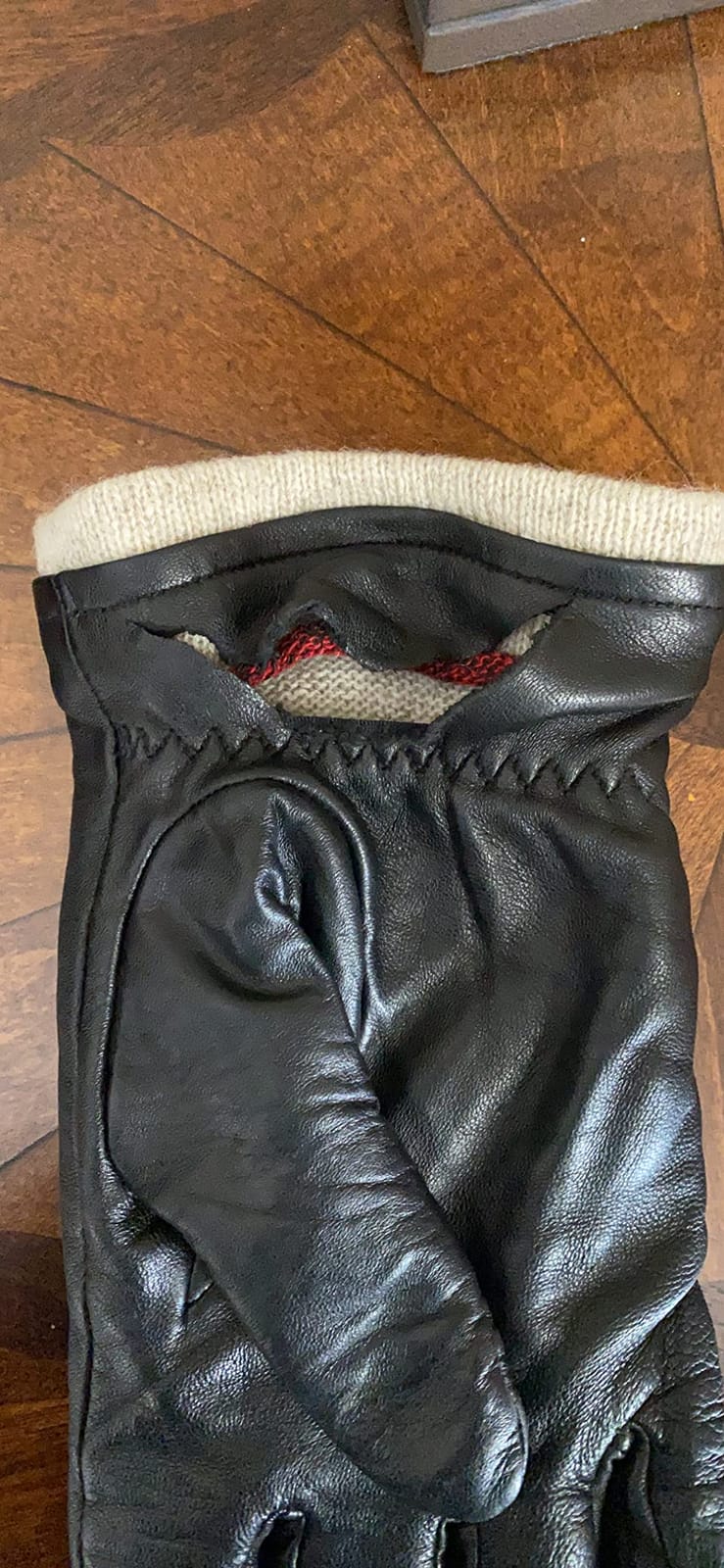 Winter Leather Gloves Men, Cashmere Warm Lined Finger Touchscreen Texting customer photo 1