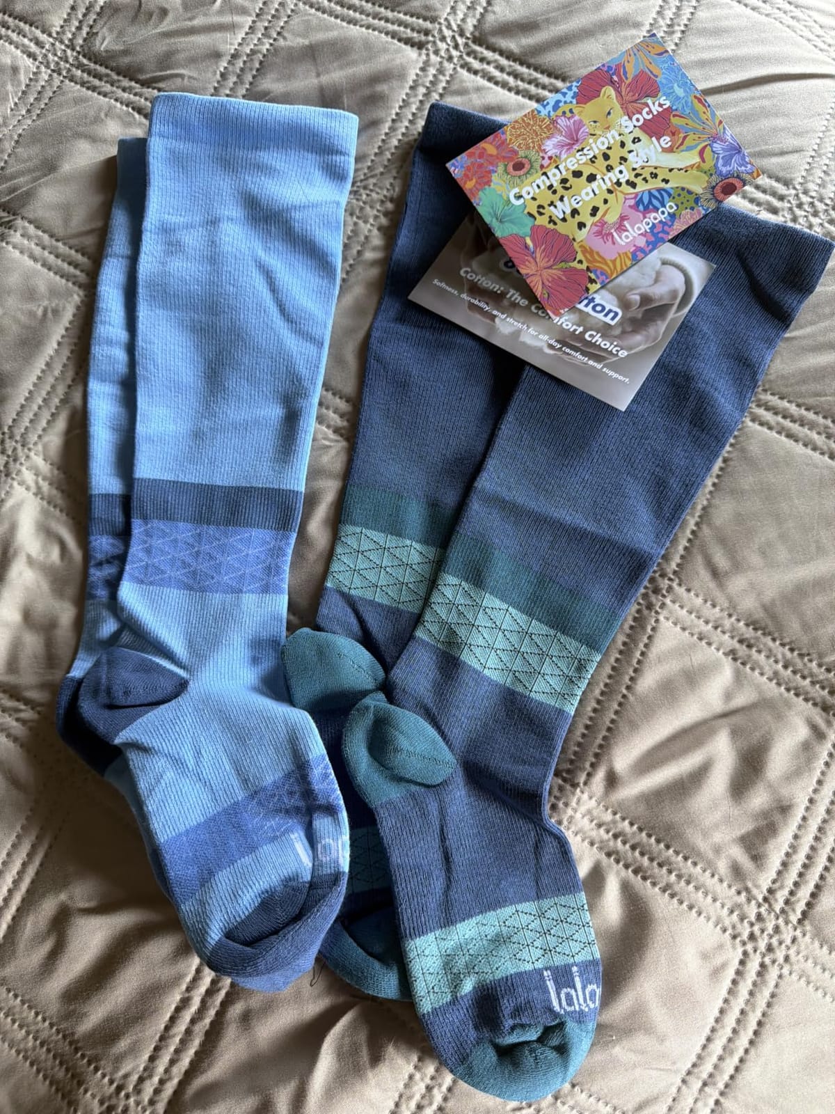 Thick Soft Cotton Compression Socks | 2 Pairs 15-20mmHg Cushioned Soft Breathable Comfortable Knee High Compression Socks for Women Men, Pregnancy Travel Nurse customer photo 1
