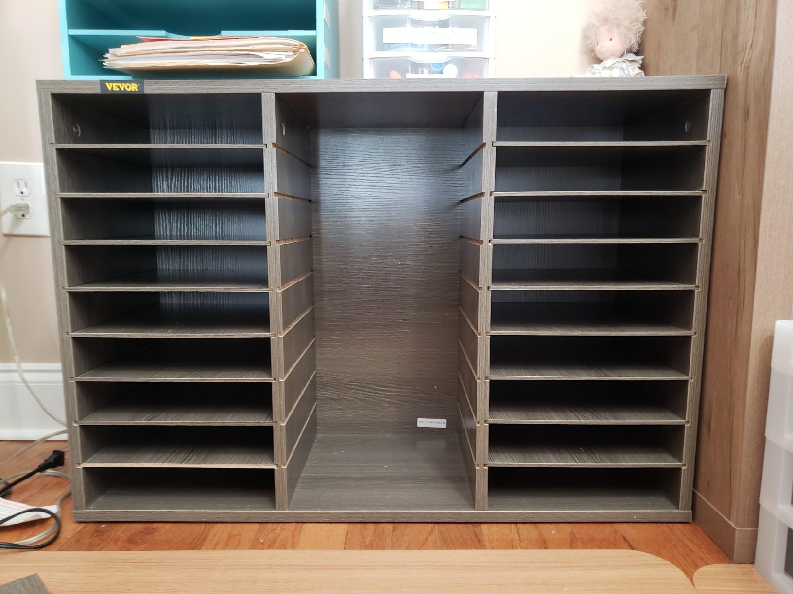VEVOR Wood Literature Organizer, 36 Compartments, Mailboxes Slot with Removable Shelves, File Sorter for Office, Home, Classroom, or Mailrooms Organization, Black customer photo 1