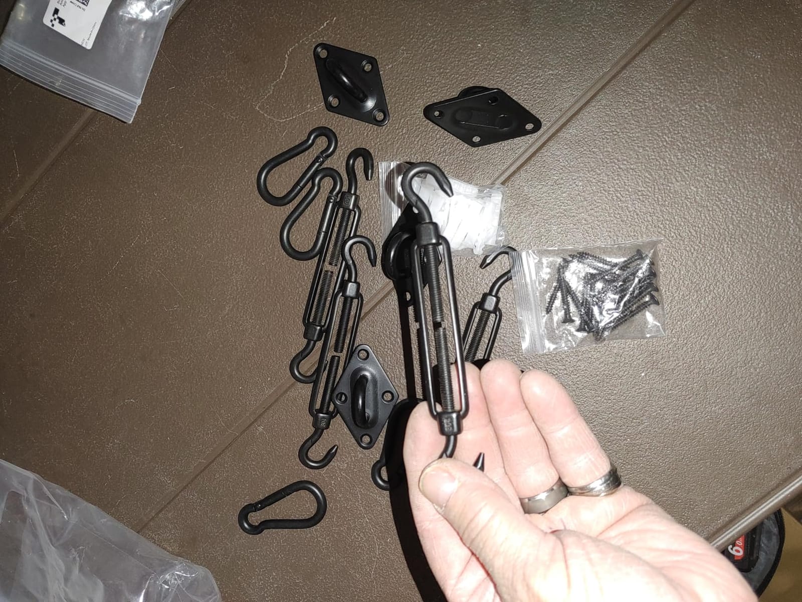 Sun Shade Sail Hardware Kit: 6 Inch Stainless Steel Sun Sail Hardware Kit for Triangle & Rectangle Shade Sail Canopy Installation, 44 Pcs Sunshade Hardware for Sun Shades Outdoor Patio Garden Backyard customer photo 1