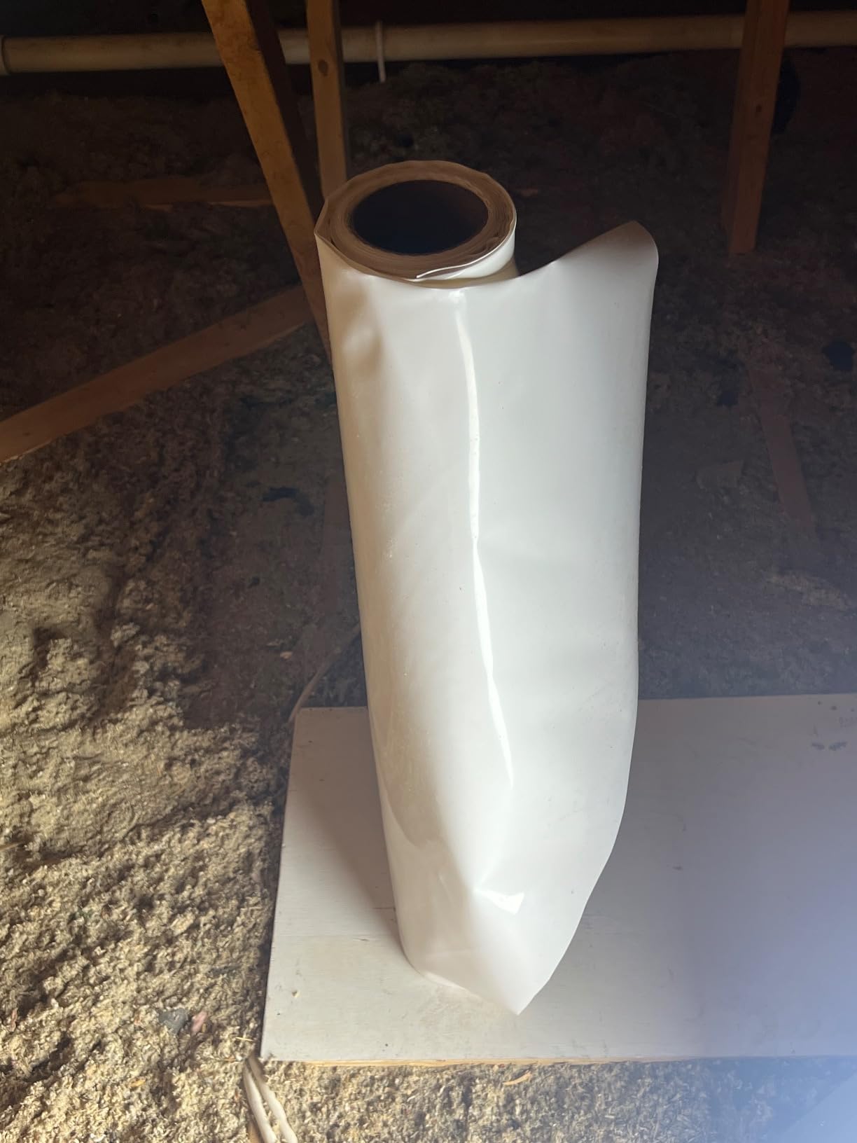 Crawl Space Vapor Barrier, 20 Mil Vapor Barrier, 10'x50', White Plastic Sheeting - Thick Plastic Sheeting, Heavy Duty Polyethylene Film, Drop Cloth Vapor Barrier Covering for Crawl Space, Basement customer photo 2