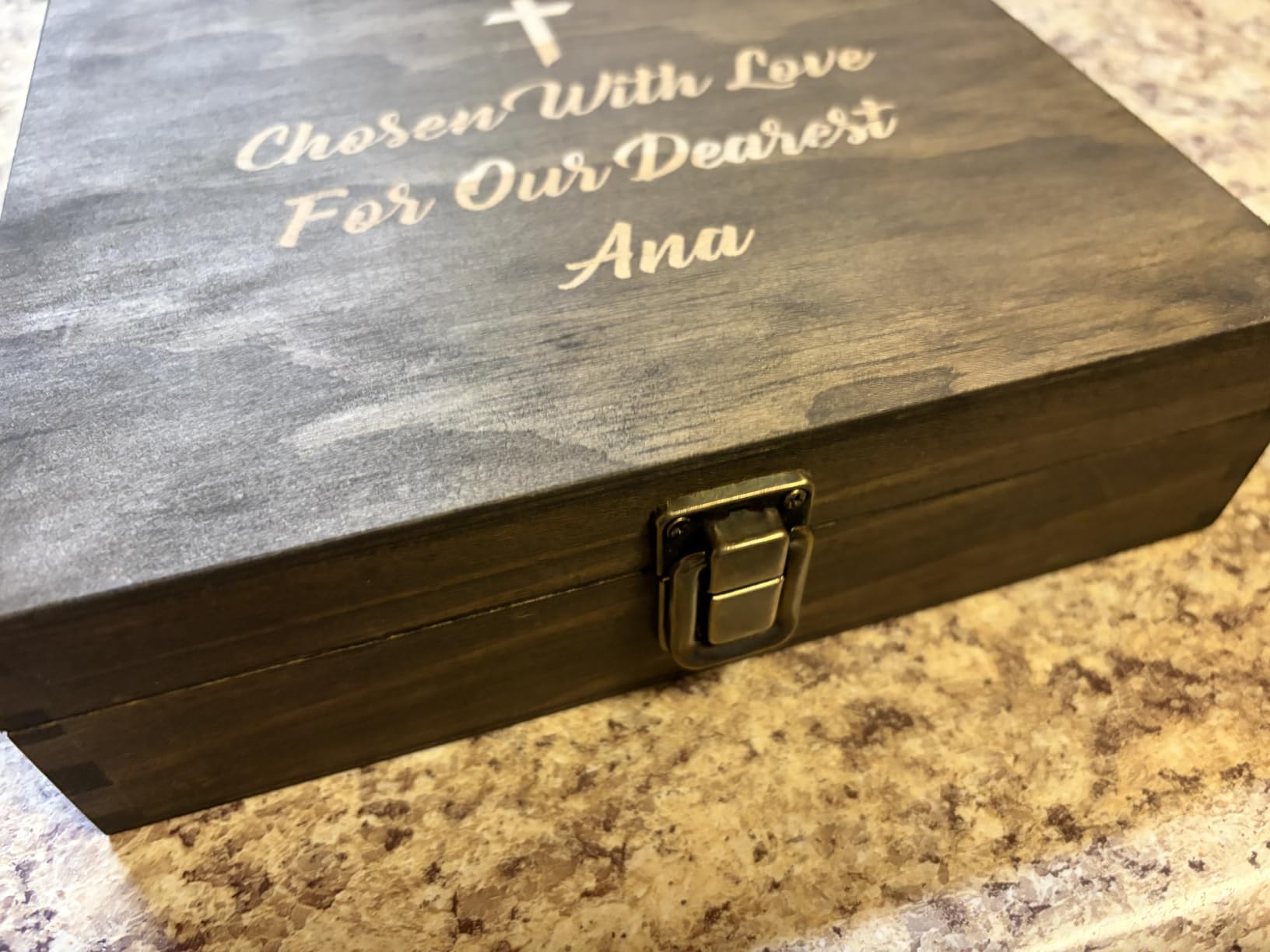 Personalized Graduation Keepsake Box, High School & College Grad Gift | Holds diploma, photos, tassels & class rings. 9 designs, 4 sizes & 4 finishes, optional inside engraving; XL fits cap & gown. customer photo 2