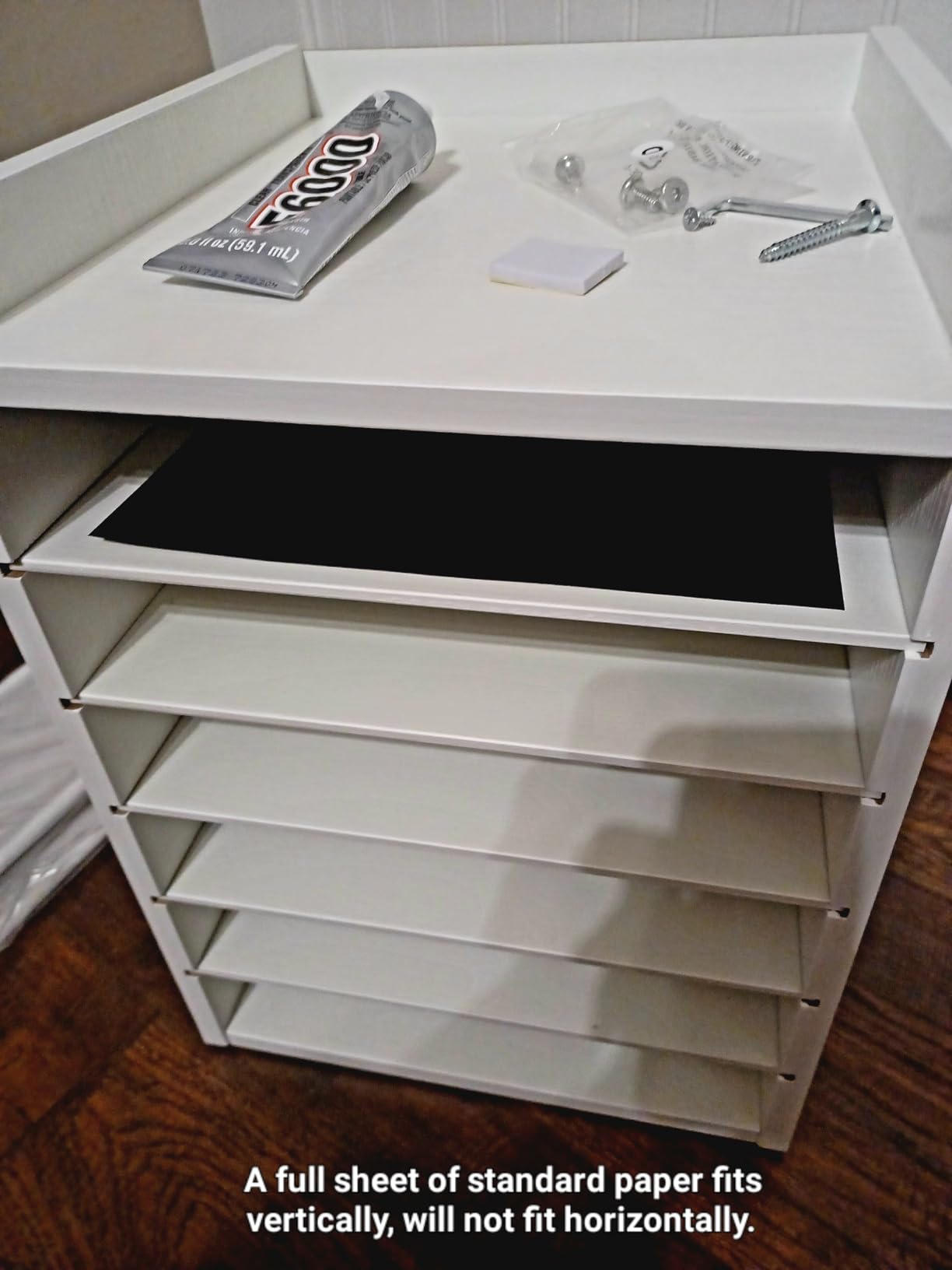 HOOBRO Adjustable Countertop Mail Sorter, 6 Tier Wooden Paper Organizer, Vertical Literature Organizer with Side Storage, Office Mailbox Cubbies, Classroom Mailbox, for Home, Office, Black BB34WF01 customer photo 2