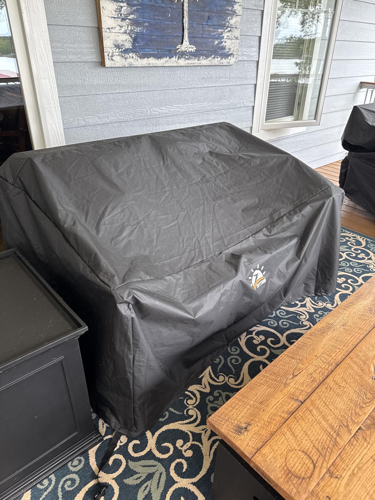 Zettum Patio Sofa Cover 72 Inch - 600D Outdoor Couch Cover Waterproof & Heavy Duty, Large 2-3 Seater Furniture Covers for Outside Sofa, Loveseat, Couch, Glider and Bench - 72 x 34 x 32 Inch customer photo 2
