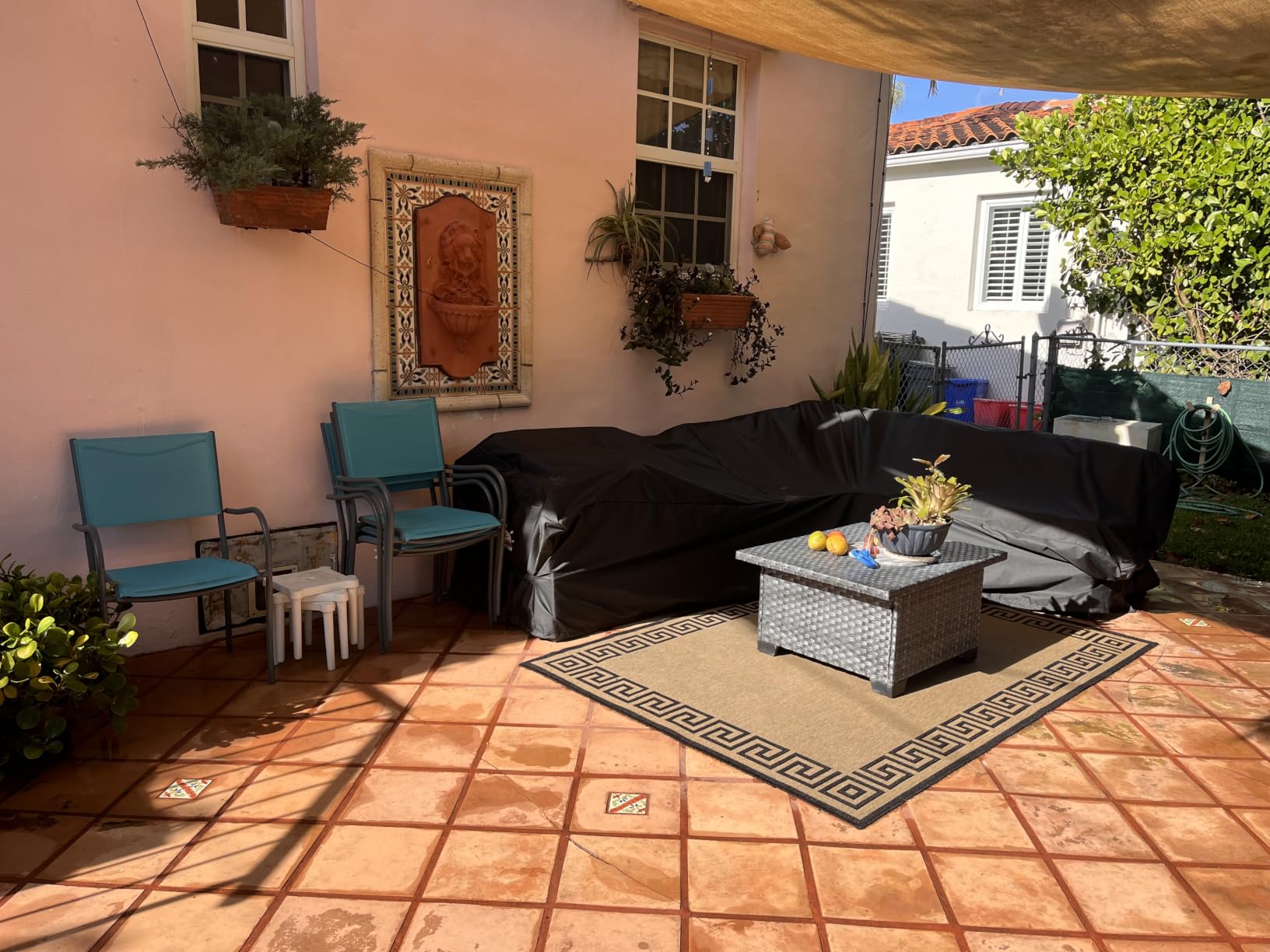 Zettum Outdoor L-Shaped Sectional Cover - 600D Patio Sectional Sofa Cover, Waterproof Patio Furniture Covers for 6-Seater Outdoor Sectional Sofa and Couch, Left Facing, 85x110 Inch Wide customer photo 1