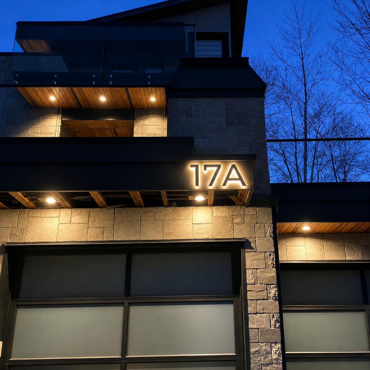 Custom Outdoor LED House Numbers - Weatherproof 304 Stainless Steel Backlit Address Numbers, Solar Powered & Plug-In Lighted Numbers, DIY Installation for Home, Garage, Shop - MOLCOVEX customer photo 1
