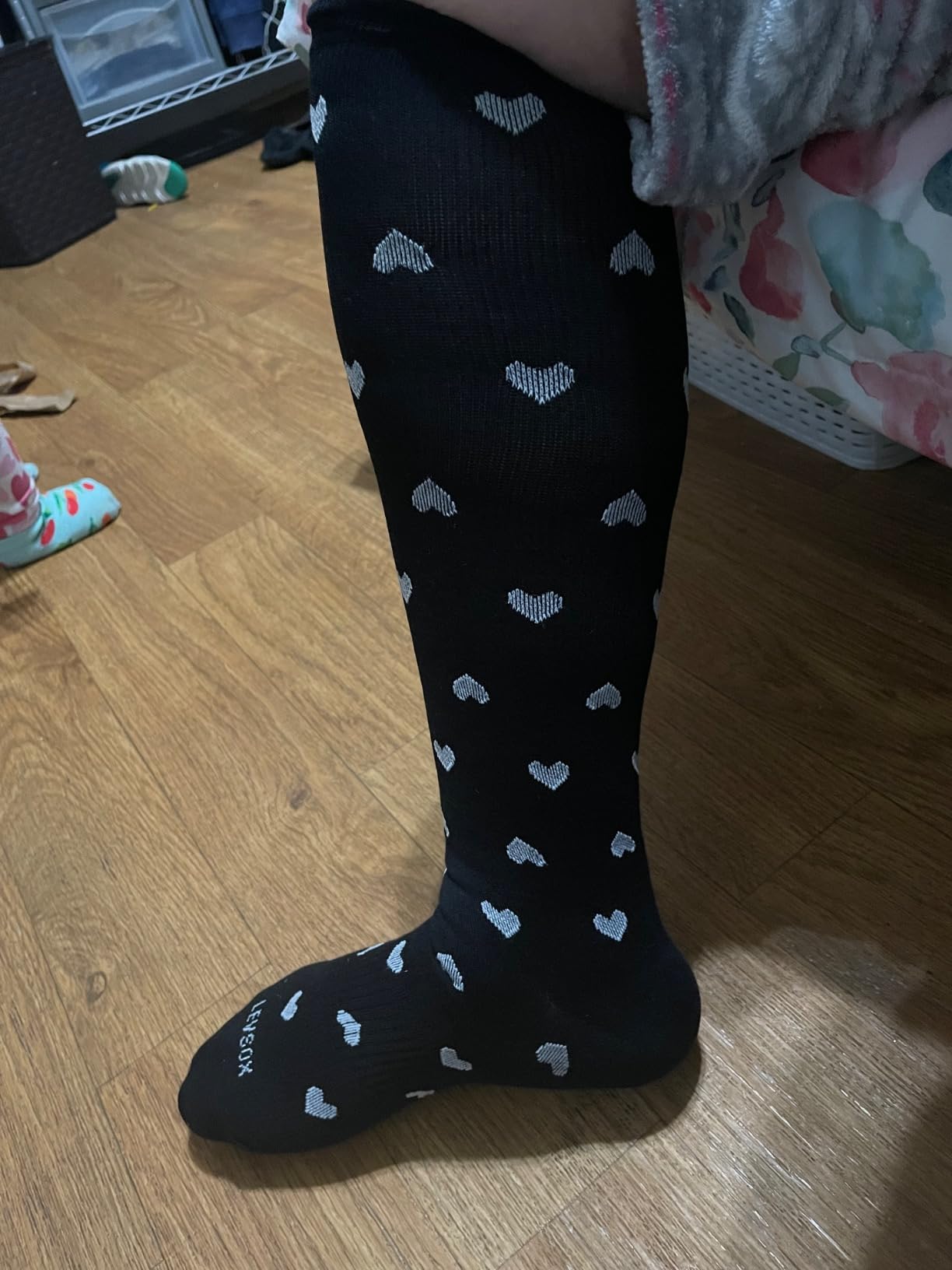 LEVSOX Viscose Made from Bamboo Compression Socks for Pregnant Women 20-30 mmHg Knee High Cute Mens Supports Socks for Travel customer photo 1