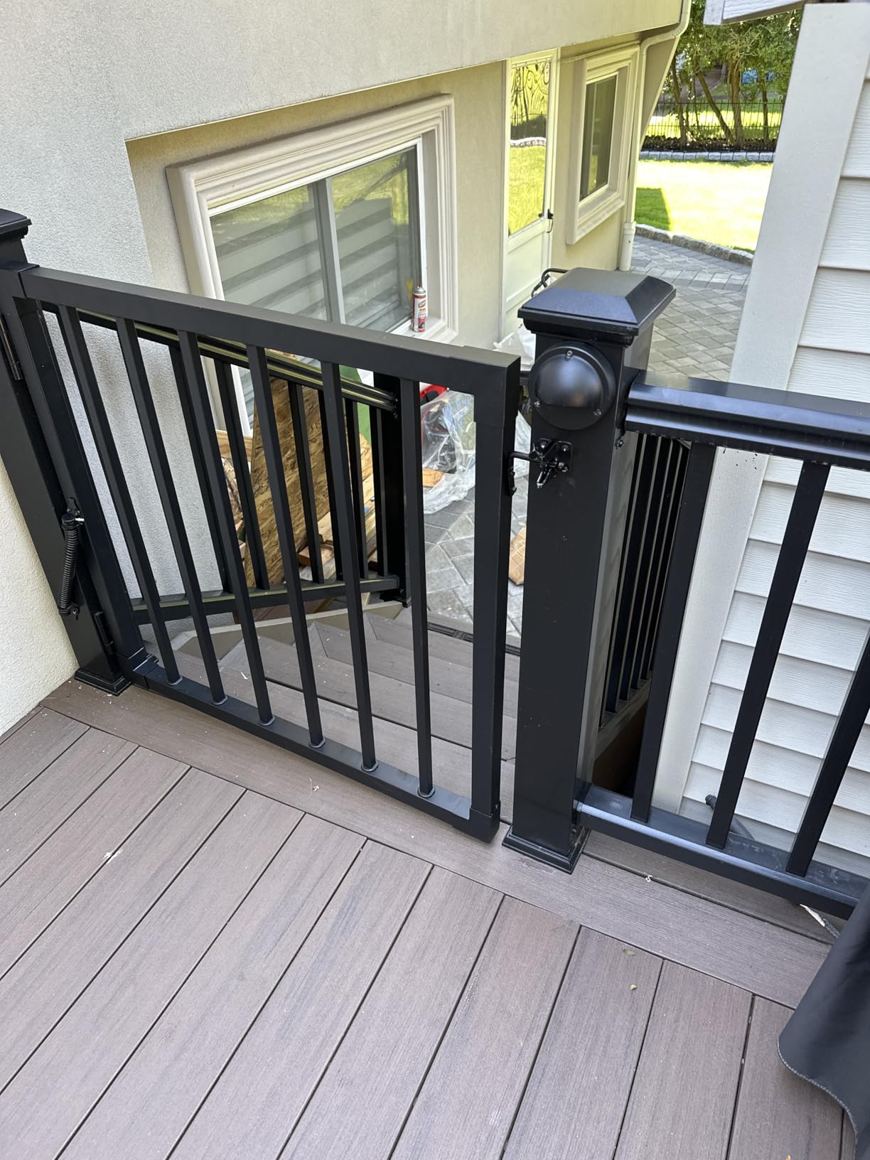 32''H Fence Gate for 36''H Deck, Heavy-Duty Steel, Black customer photo 2