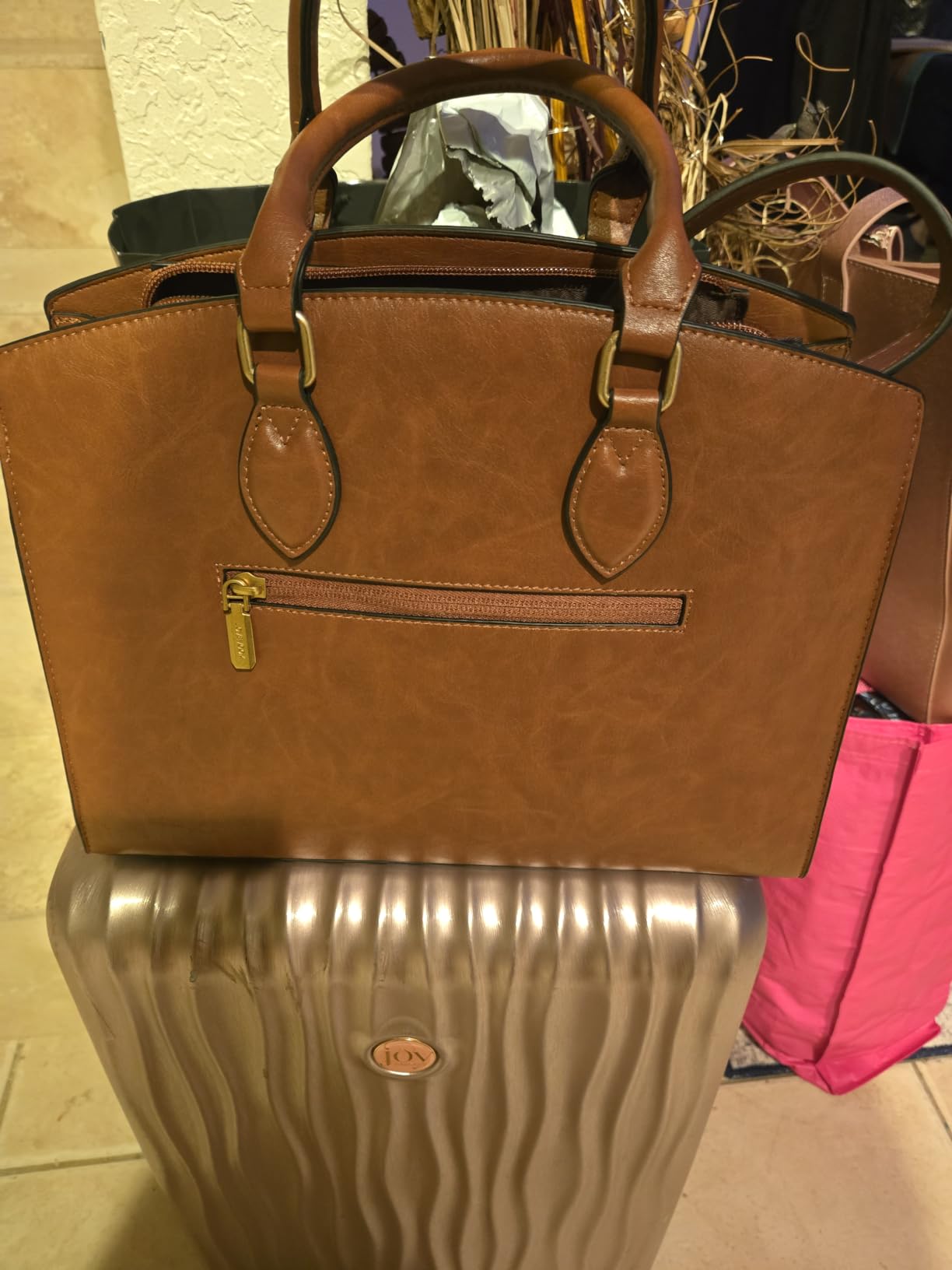LOVEVOOK Purses and Handbags for Women, Vintage Tote Shoulder Bag Trendy, PU Leather Satchel Bag, Medium Ladies Hand Bag customer photo 2
