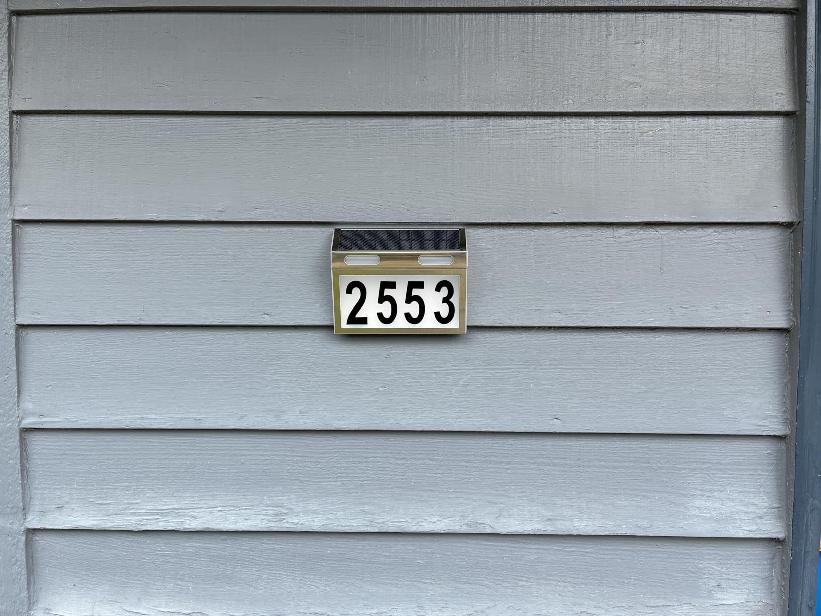 Solar House Numbers for Outside Light Up - 3 Adjustable Color Temperatures (6000K/4000K/3000K) | Stainless Steel Waterproof Address Sign, Auto Light-Sensing customer photo 1