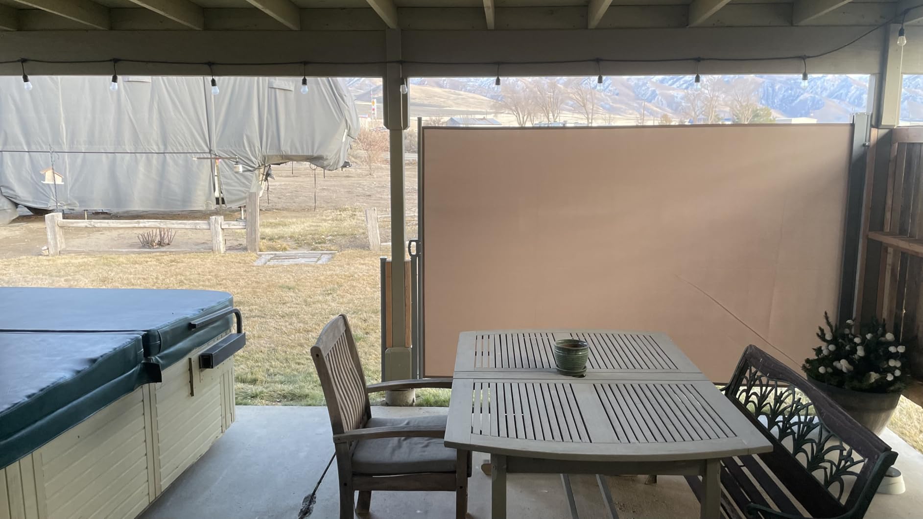 KANAGAWA 71'' x 138'' Retractable Side Awning Folding Privacy Screen Waterproof & UV-Resistant Outdoor Shade Divider for Patio, Garden, Balcony & Commercial Use(Khaki) customer photo 2