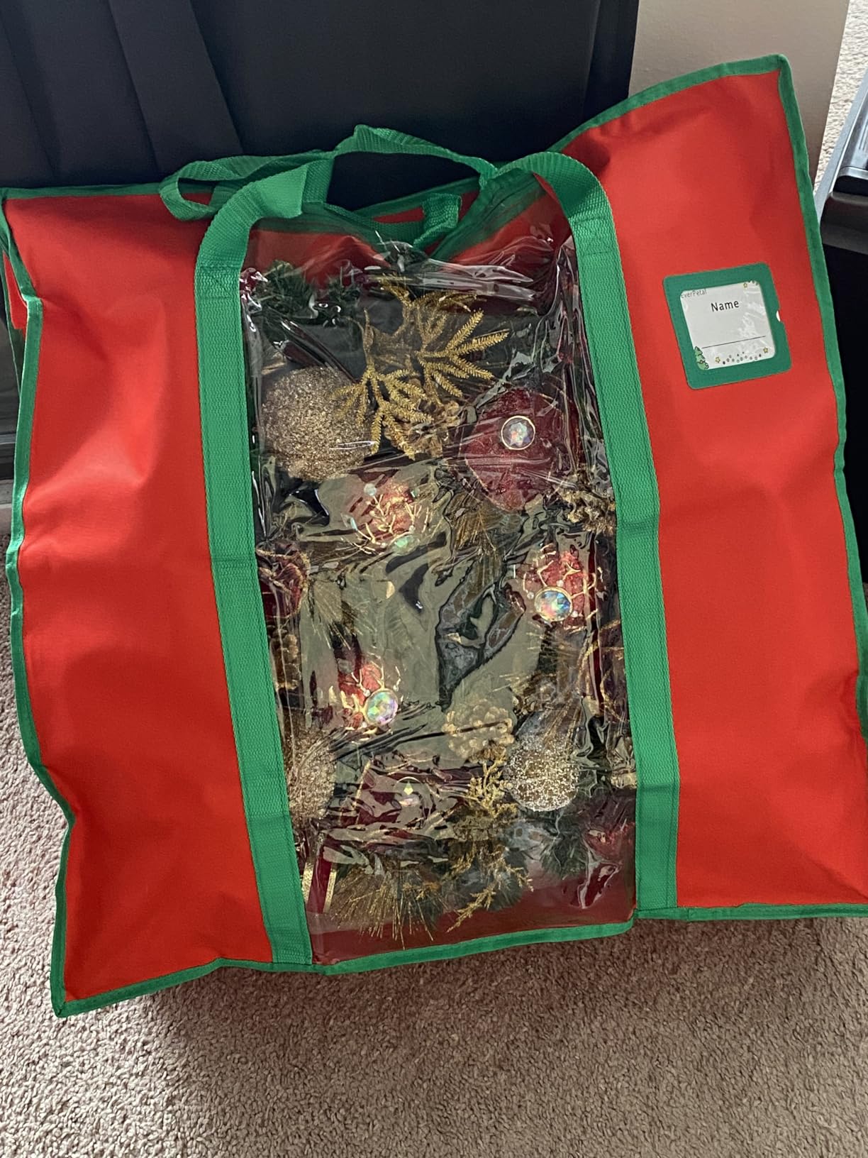 Wreath Storage Bag 2-Pack, 26 Inches 95 L Wreath Storage Container for Home Storage, Storage Bag for Spring Summer Autumn Christmas Wreath Decorations or Clothing Blanket Comforters Bed Sheets Pillows customer photo 2
