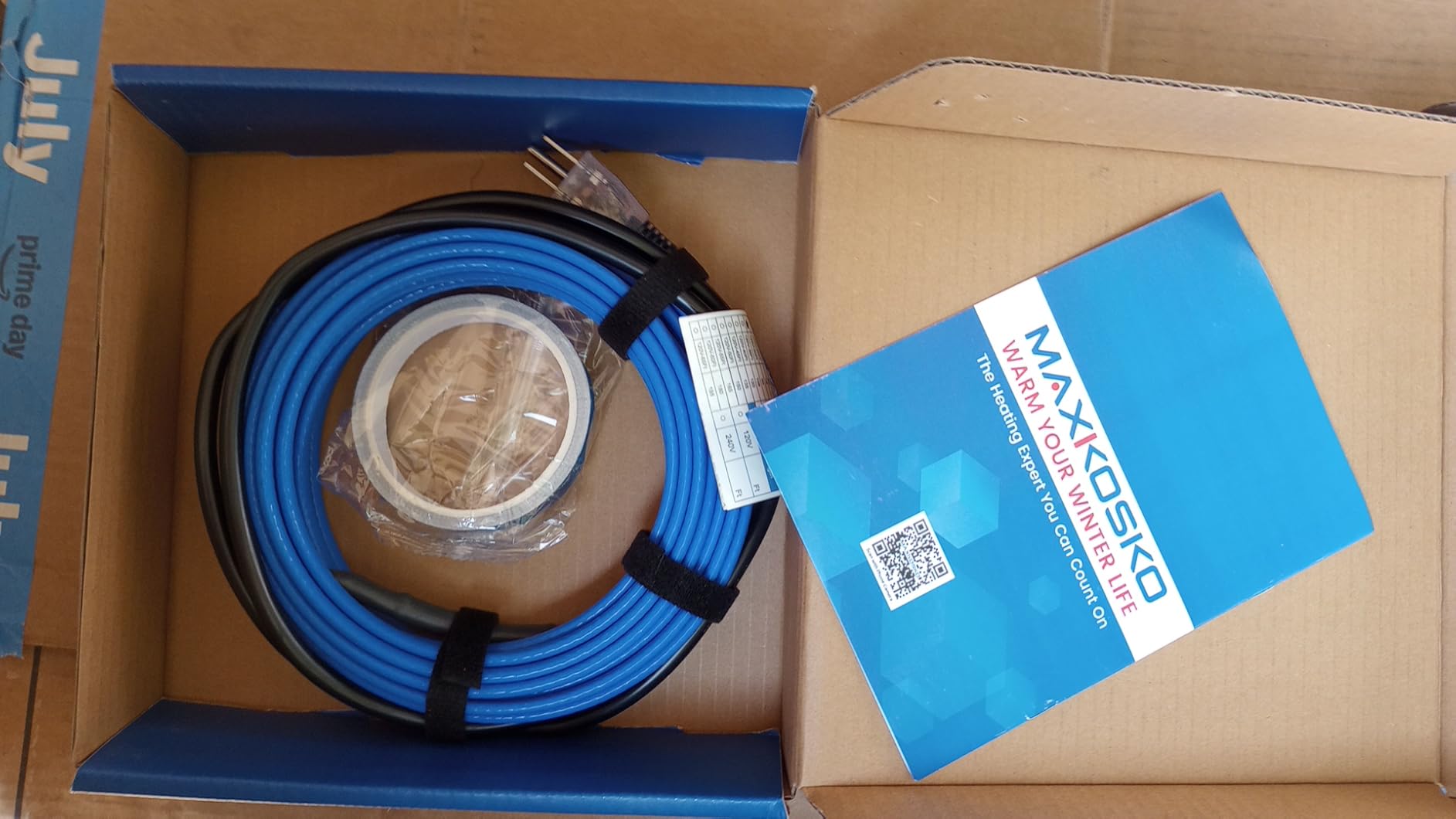 MAXKOSKO 30 ft Fluoropolymer Sewage Drain Pipe Heating Cable 120V | Corrosion Proof Construction, Sewer Sump Buried Pipes, Wastewater System customer photo 2