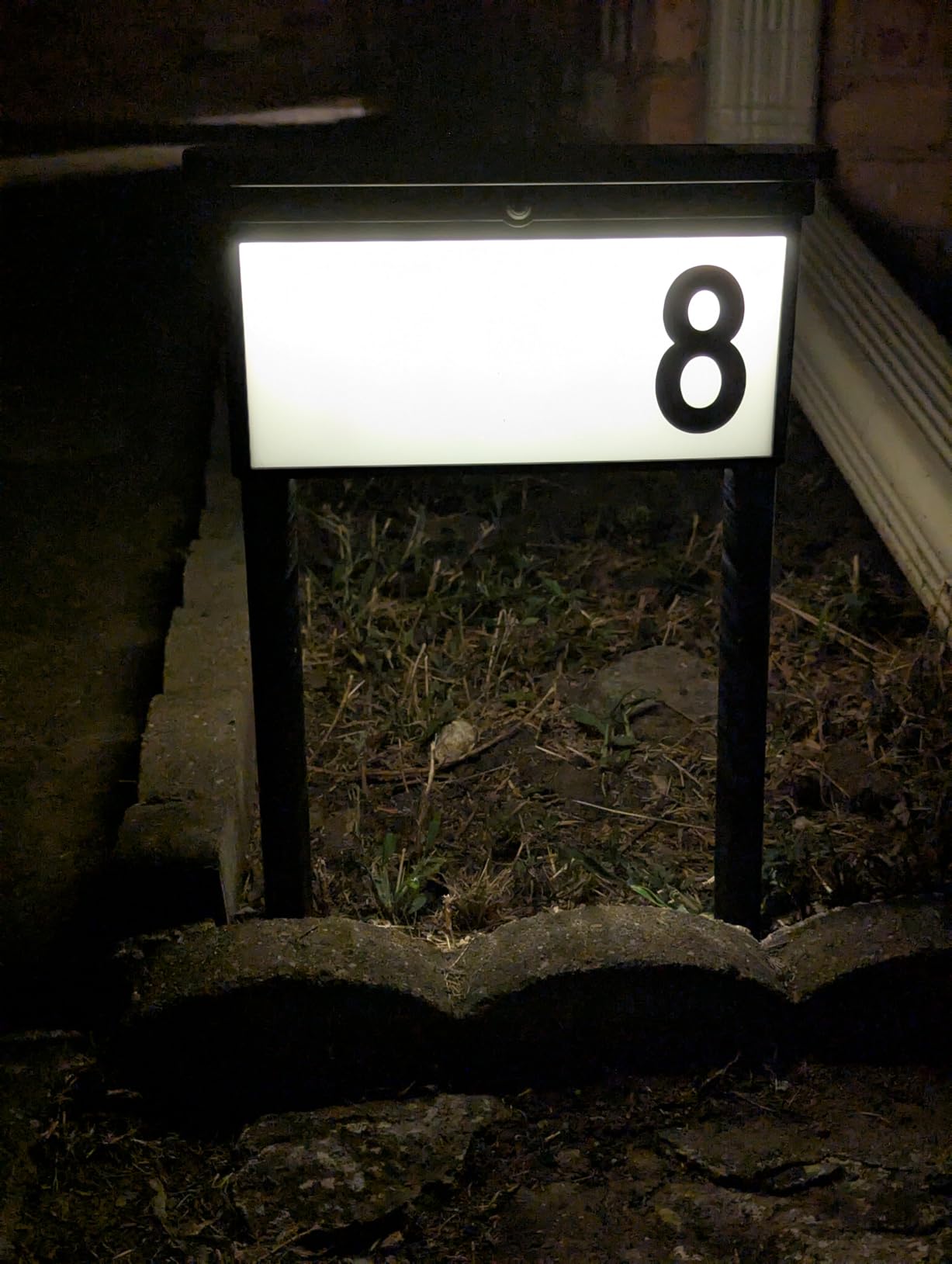 LumiZen Upgraded Solar Address Sign, House Numbers for Outside Double Side, 12-Color Modes Lighting Address Plaque Outdoor Waterproof, Illuminated LED Address Numbers with Stakes for Yard Home Mailbox customer photo 2