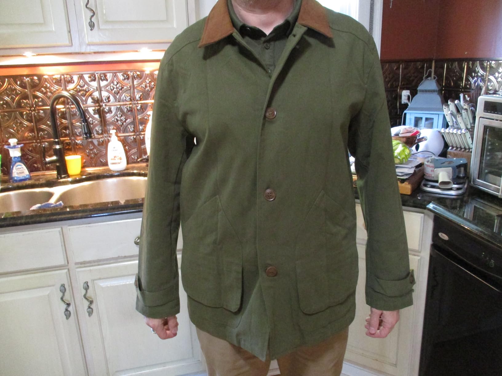 Runcati Mens Lightweight Jackets Casual Stylish Button Down Barn Jacket customer photo 1
