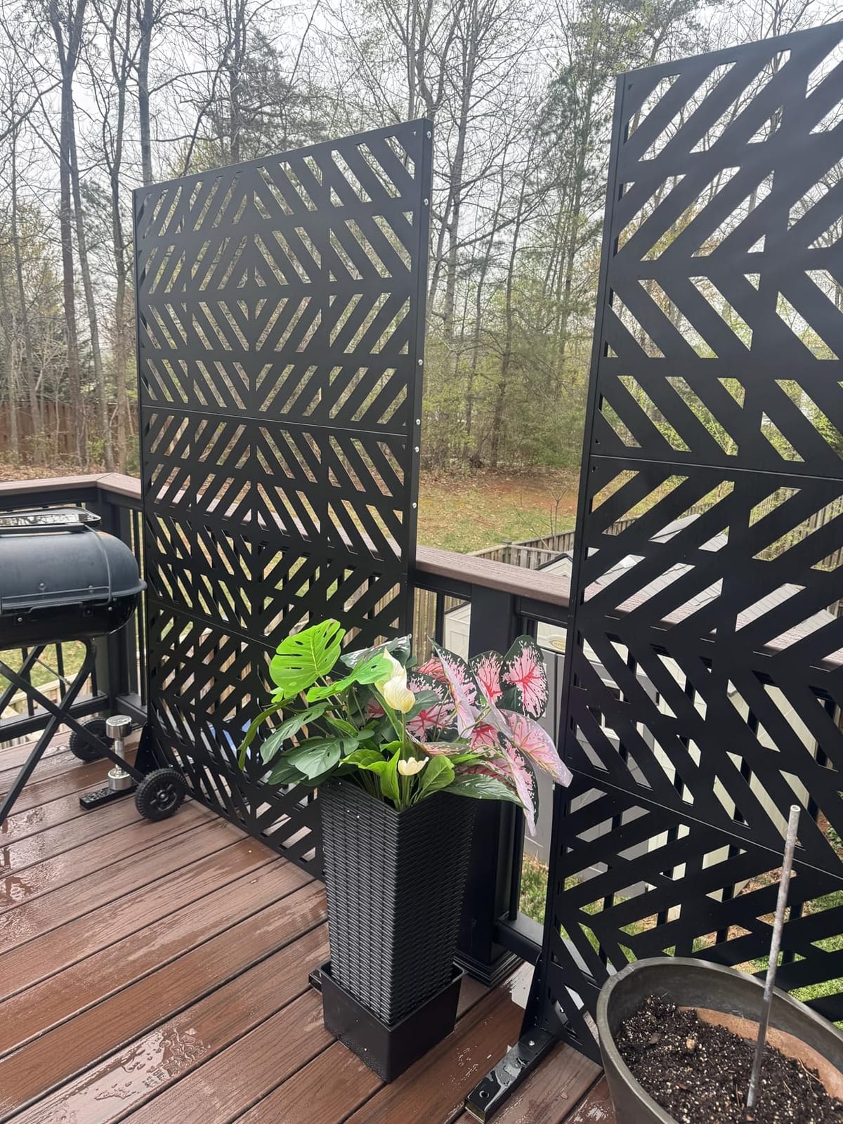 Metal Privacy Screen for Outdoor Freestanding 72