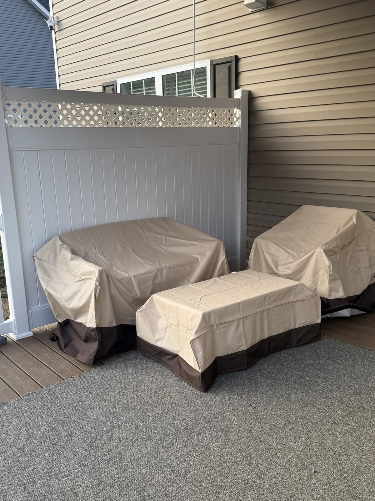 loriano Patio Furniture Cover Set Waterproof 4 Piece Grey Large customer photo 1
