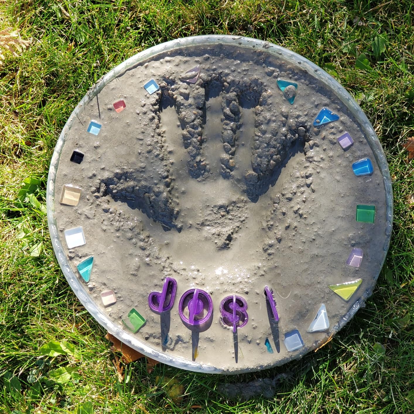 Jetec 12 Set Stepping Stone Mold Kit for Garden Family DIY Craft Gift - Creating Handprint Keepsake Stones Markers Concrete, Mosaic Number Letter Mold Tiles, Disposable Gloves (No Concrete Mix) customer photo 1