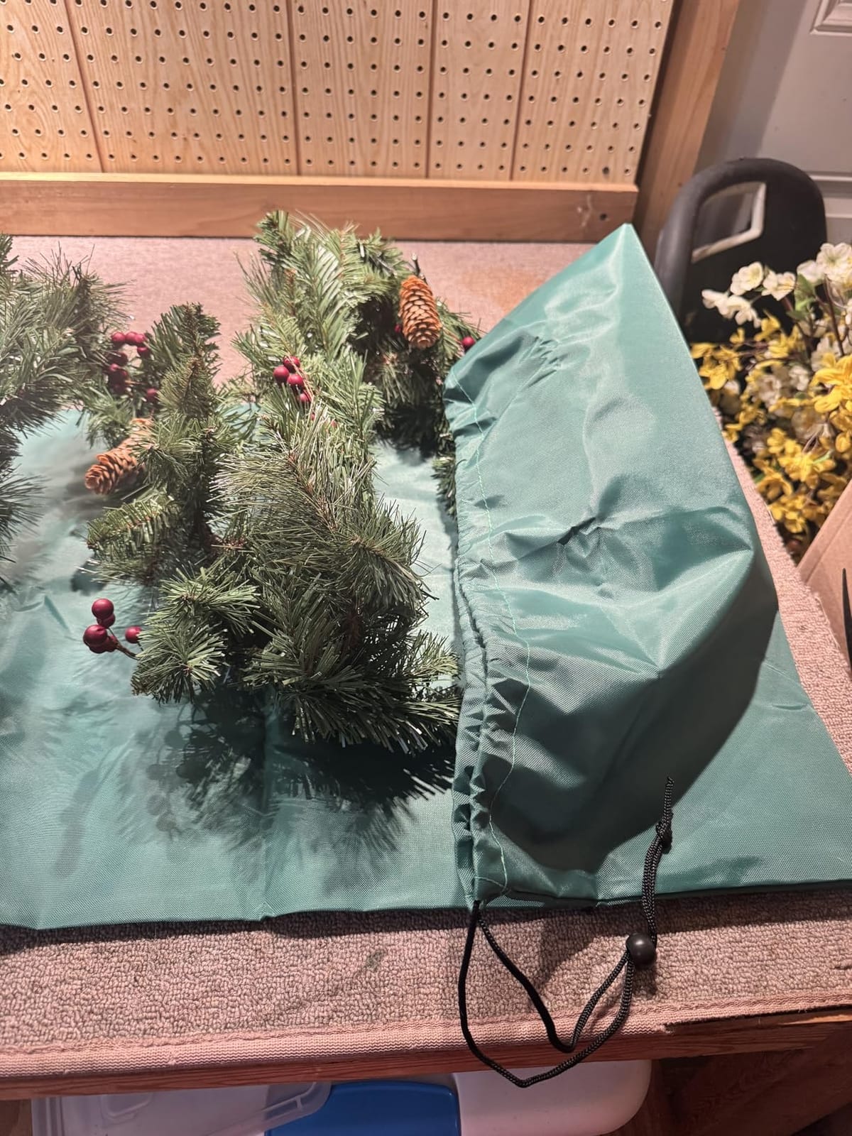 Dansydaisy Christmas Garland Storage Bag, Dark Green | 420D Thickened Polyester Drawstring, Fits Wreaths Garlands, Holiday Storage Solution, Dust Proof Xmas Organizer customer photo 2