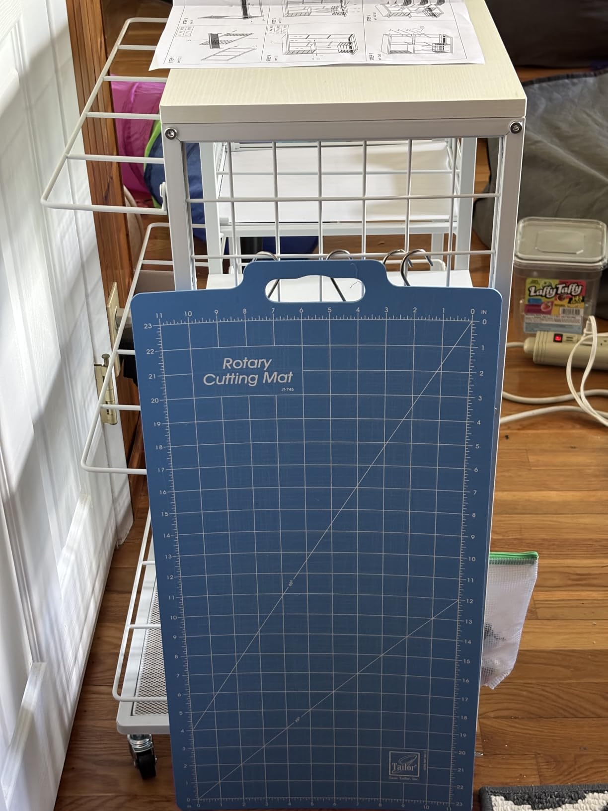 Wrapping Paper Organizer Storage with Wheels, Rolling Gift Wrap Cart with Ribbon and Gift Bag Storage, Craft Organization with 20 Roll Holders and 3 Drawers, White customer photo 1