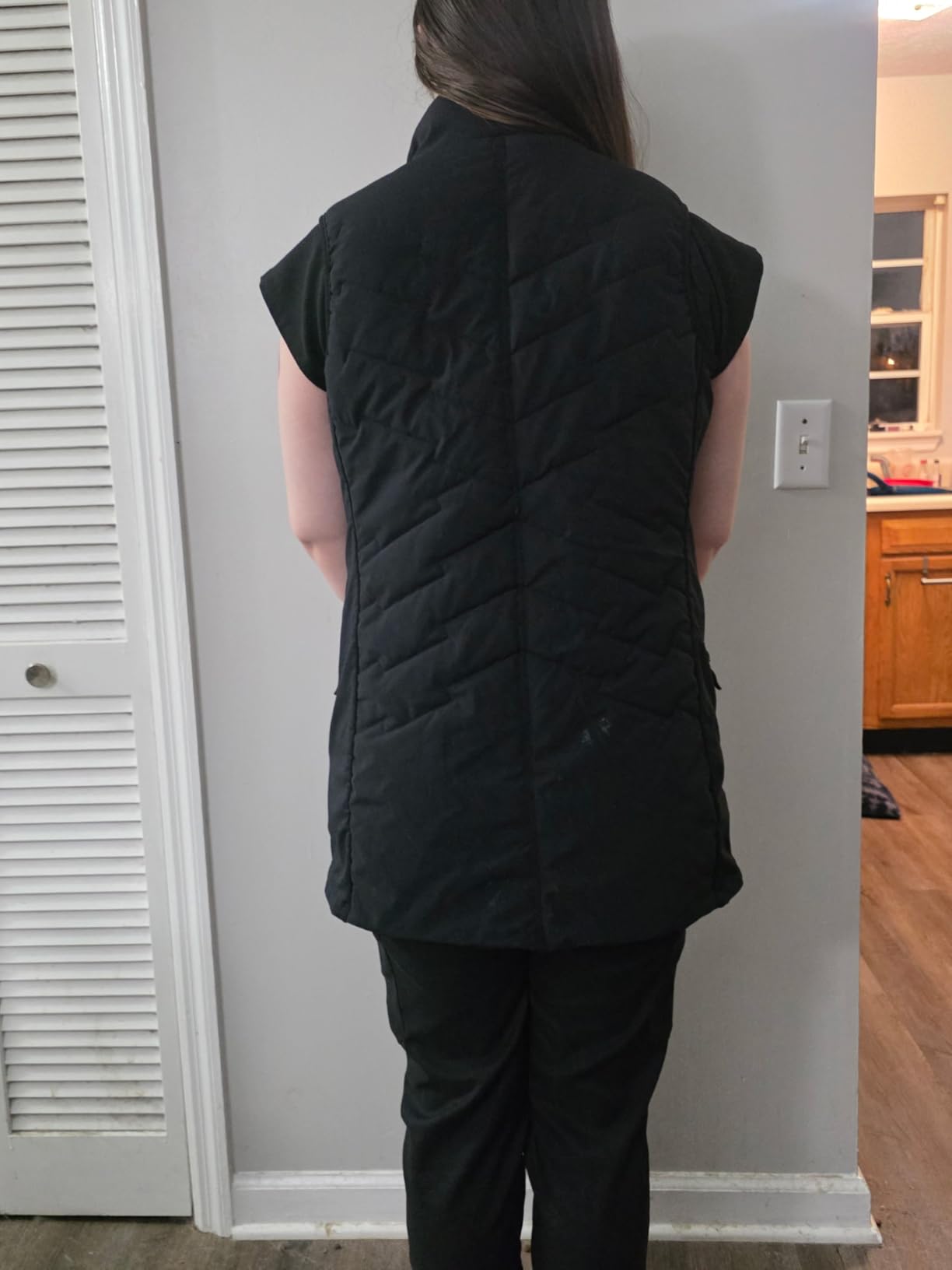 baleaf Women's Long Puffer Running Vest Fleece Winter Jacket customer photo 1