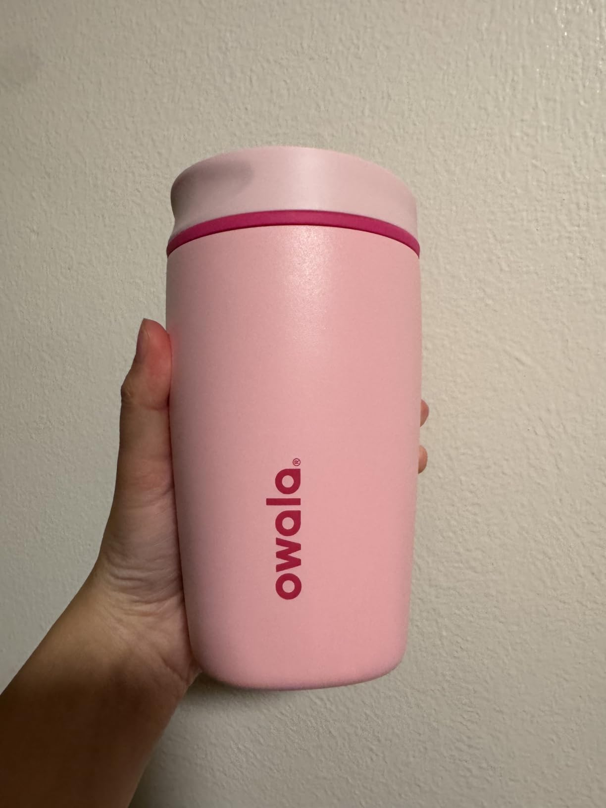 Owala SmoothSip Slider Insulated Stainless Steel Coffee Tumbler, Reusable Iced Coffee Cup, Hot Coffee Travel Mug, BPA Free 12 oz, Campfire Nights customer photo 2