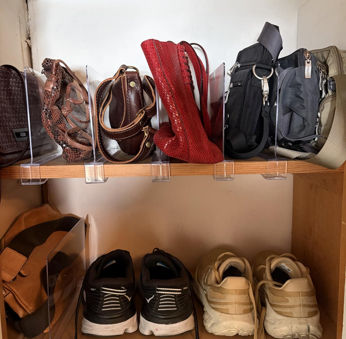 Purse Organizer for Closet Shelf Dividers: Clear Acrylic 8-Pack customer photo 2
