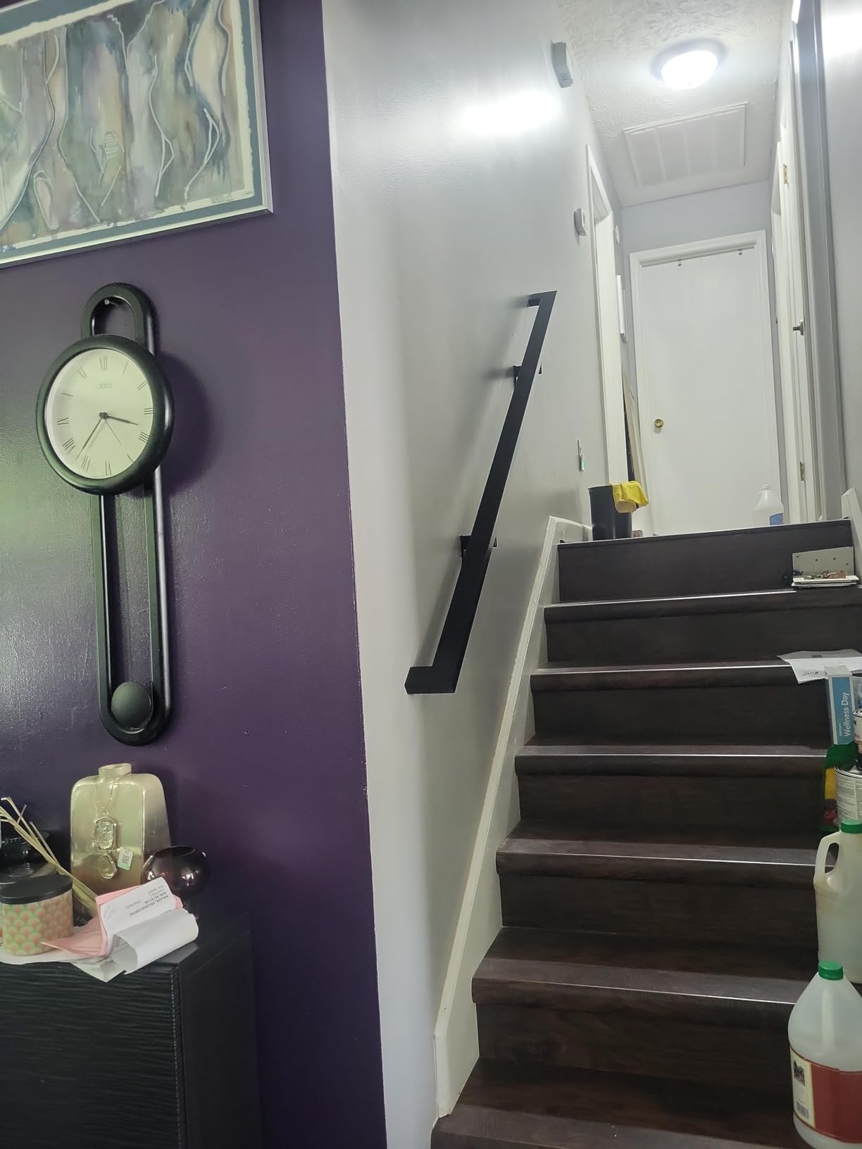 Modern Aluminum Handrail Complete DIY Kit - Matte Black with Adjustable Wall Mount Brackets Included (12' Length) customer photo 1